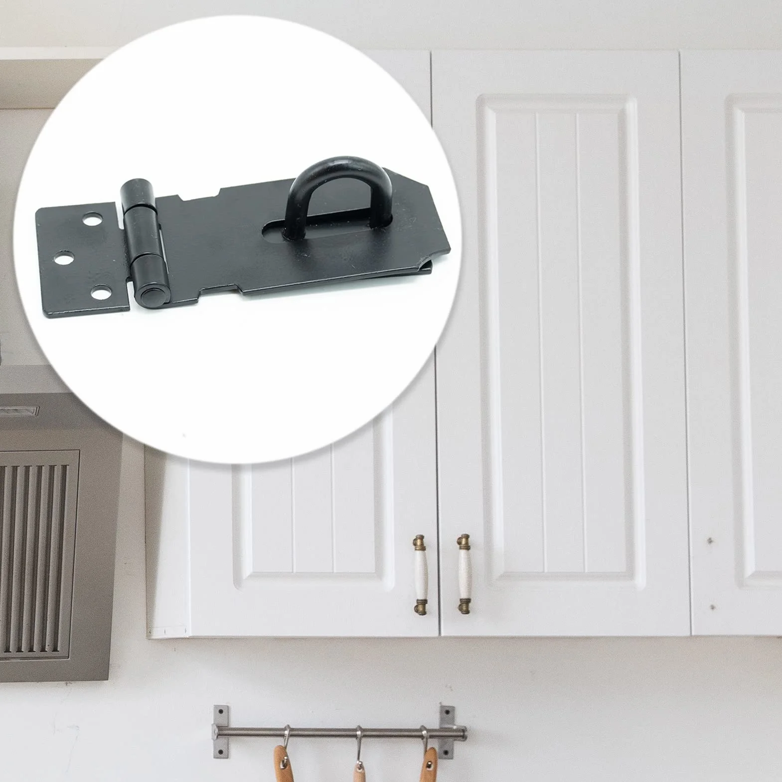 SZXMDKH Lucchetto per porta con chiavistello, 7,5 cm in acciaio inossidabile con chiavistello e gancio Serratura per capannone Serratura per porta del capannone Serratura resistente per cancello