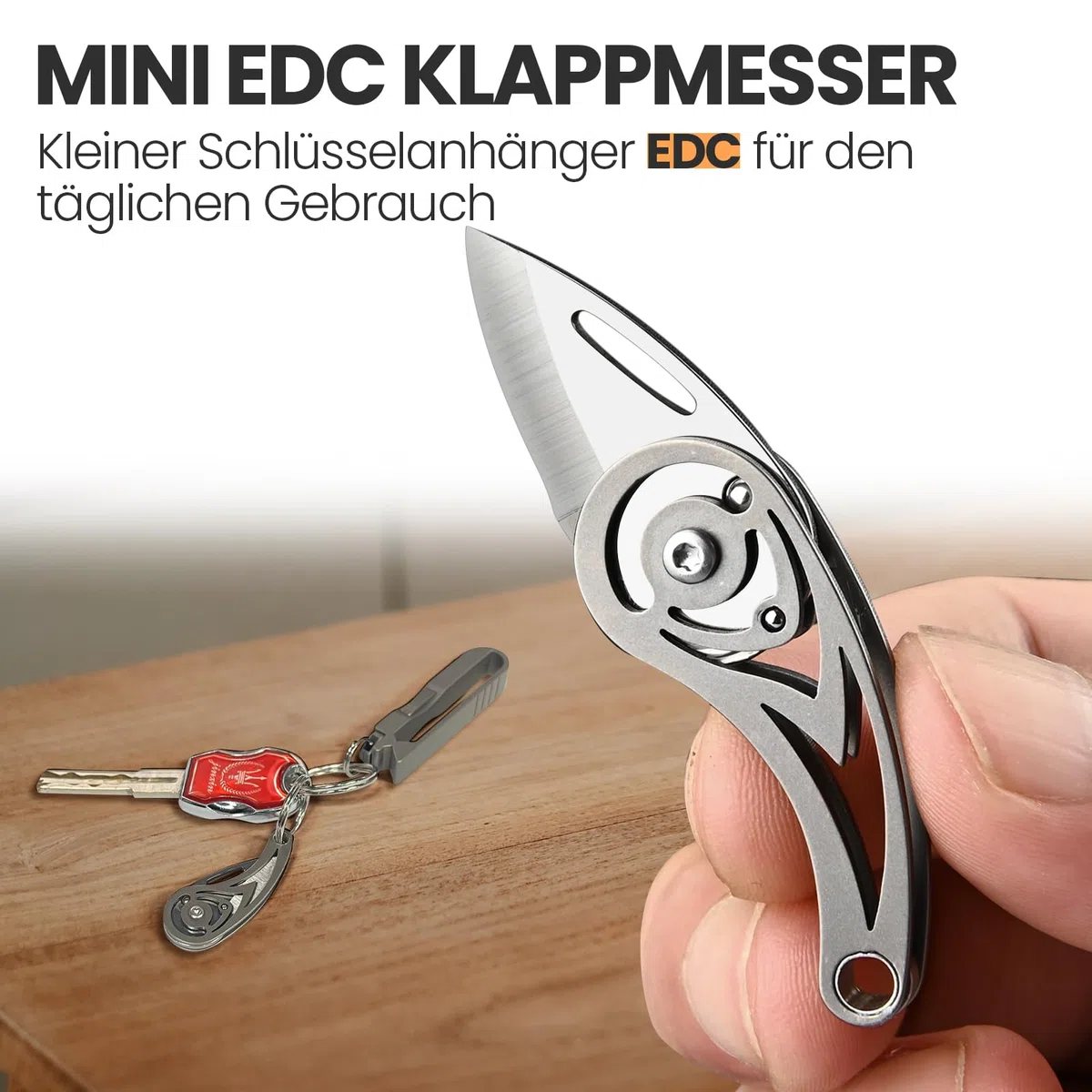 BEEK EDC Mini coltello portachiavi pieghevole in titanio, coltello tascabile per taglio e esterno, regalo per uomini e donne