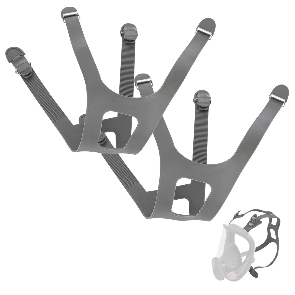 2 fasce di ricambio per maschera integrale della serie 6800, in gomma antiscivolo con fibbie in metallo, accessorio per respiratore industriale