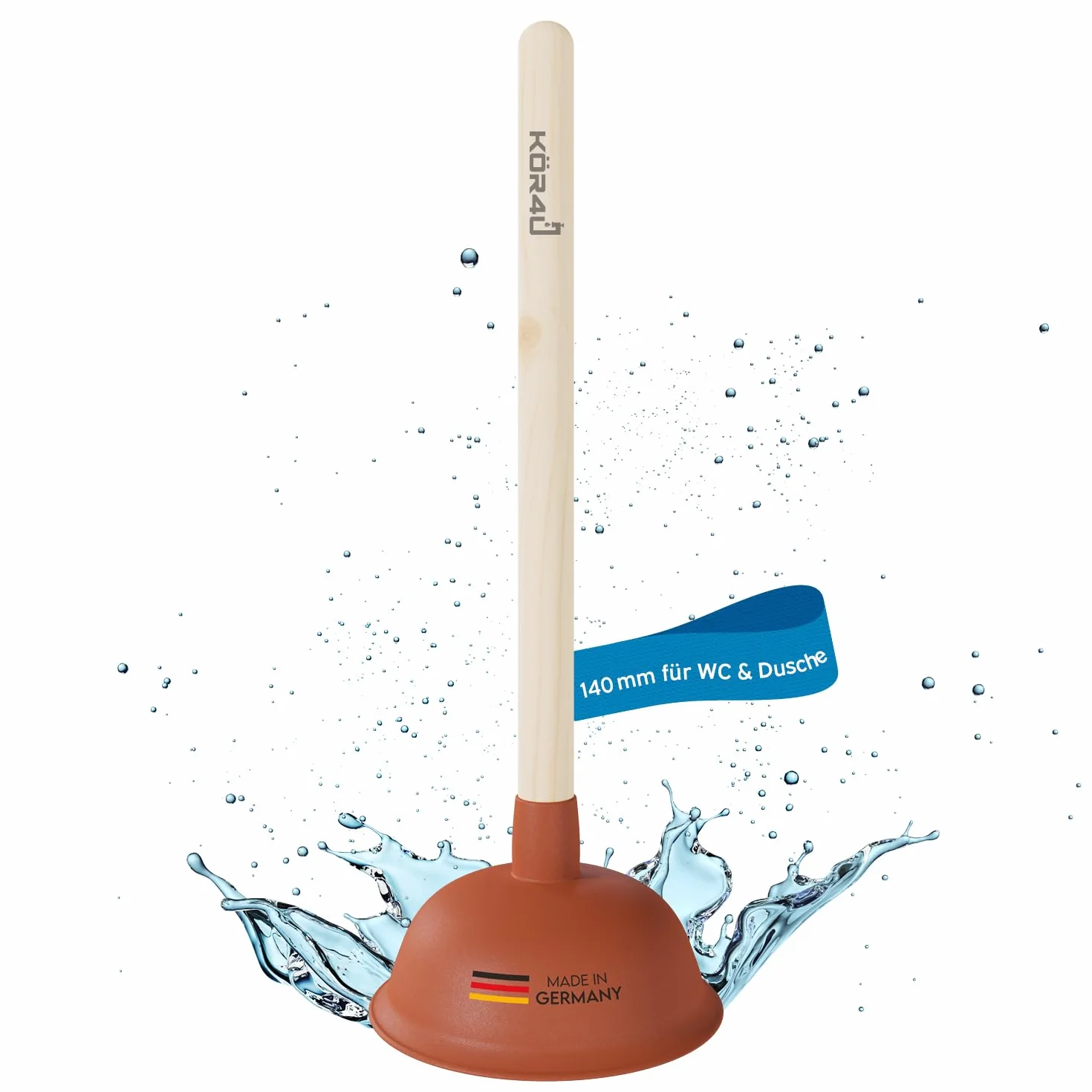 kör4u - Sturalavandini per Bagno, Cucina, Doccia e Toilette, di Alta qualità, Funzionale, Pratico, 140 mm, Ideale per la Toilette