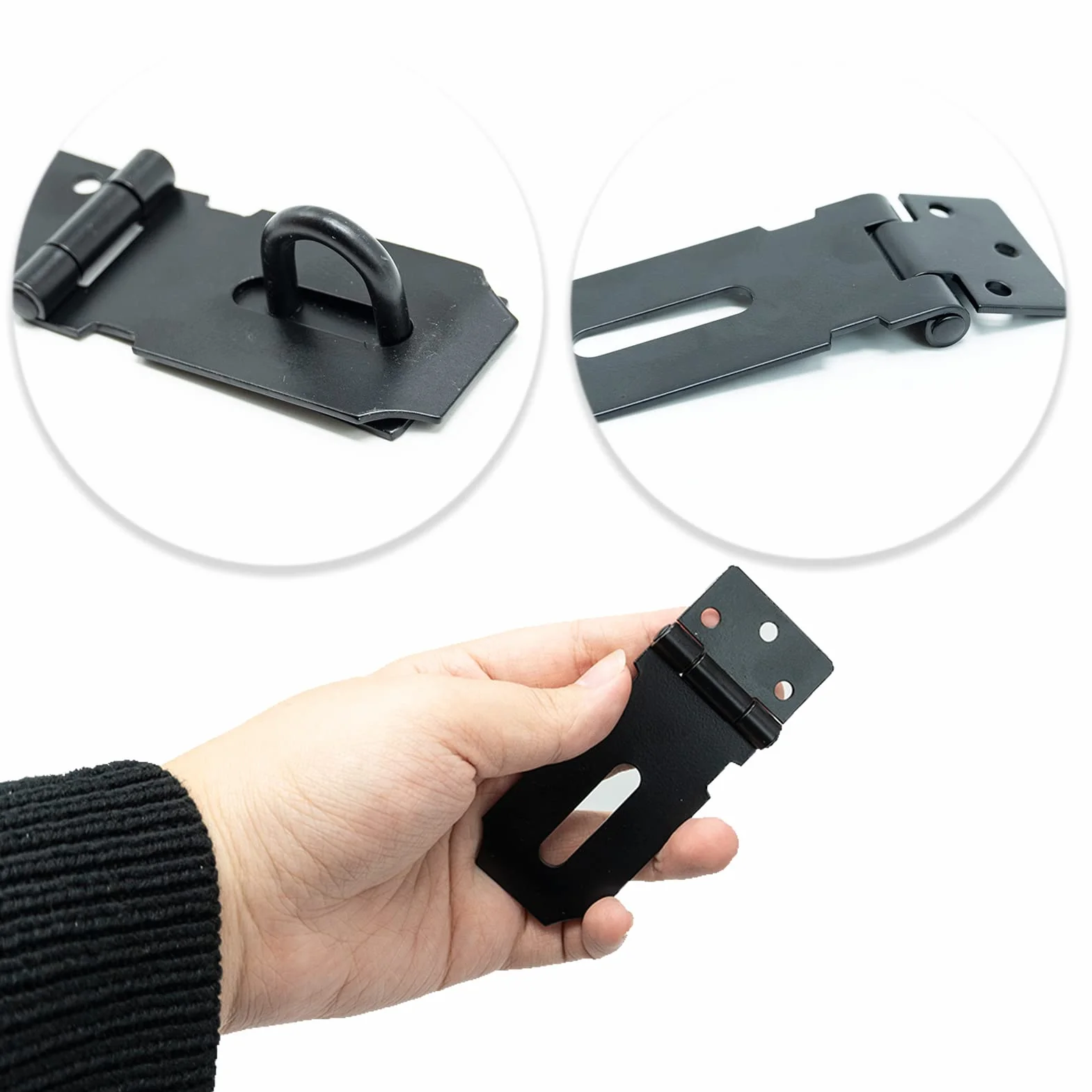SZXMDKH Lucchetto per porta con chiavistello, 7,5 cm in acciaio inossidabile con chiavistello e gancio Serratura per capannone Serratura per porta del capannone Serratura resistente per cancello