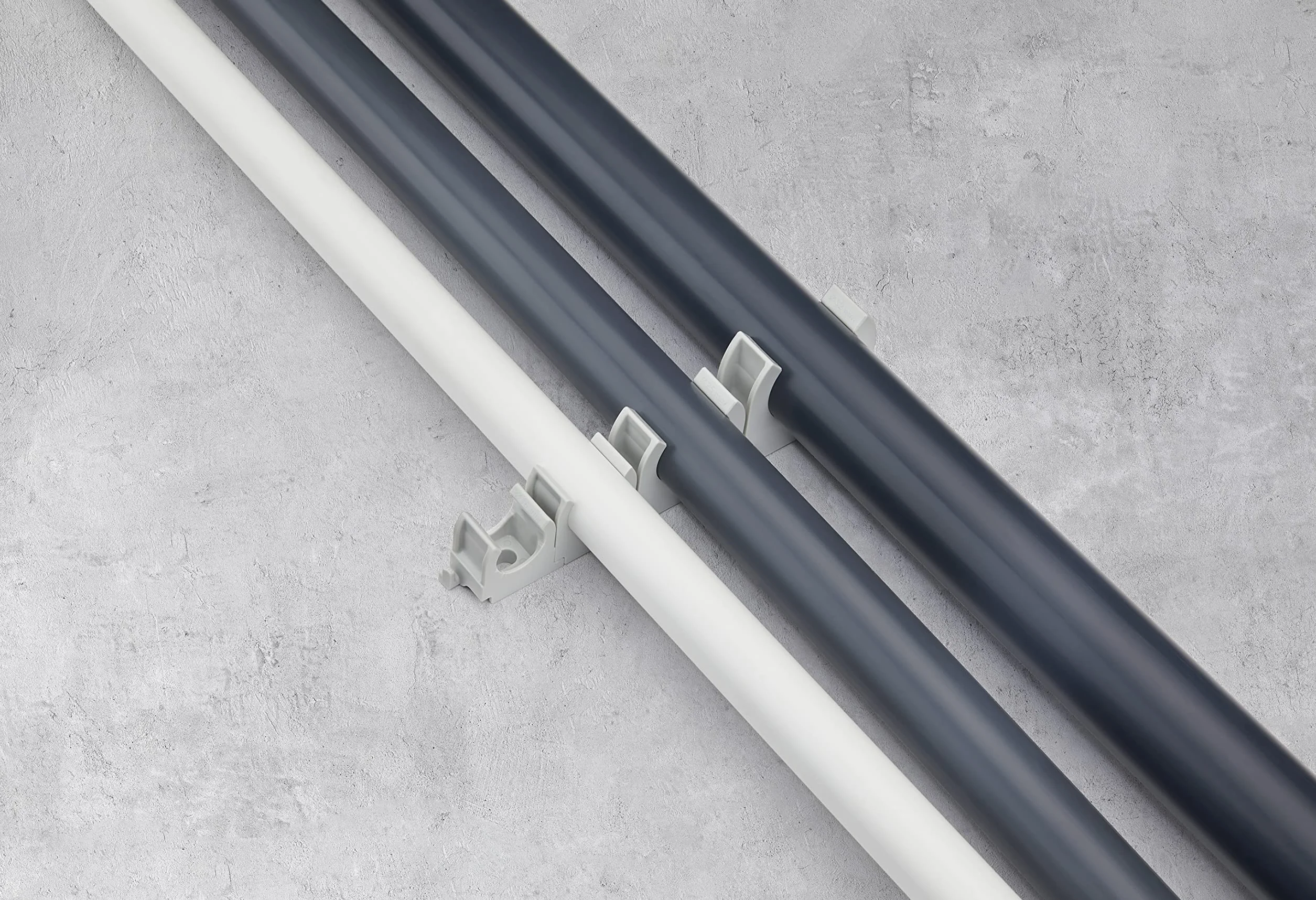 SOMA Clip per tubi, in plastica, grigio, 20 mm, 30 pezzi, morsetto per tubo, resistente ai raggi UV