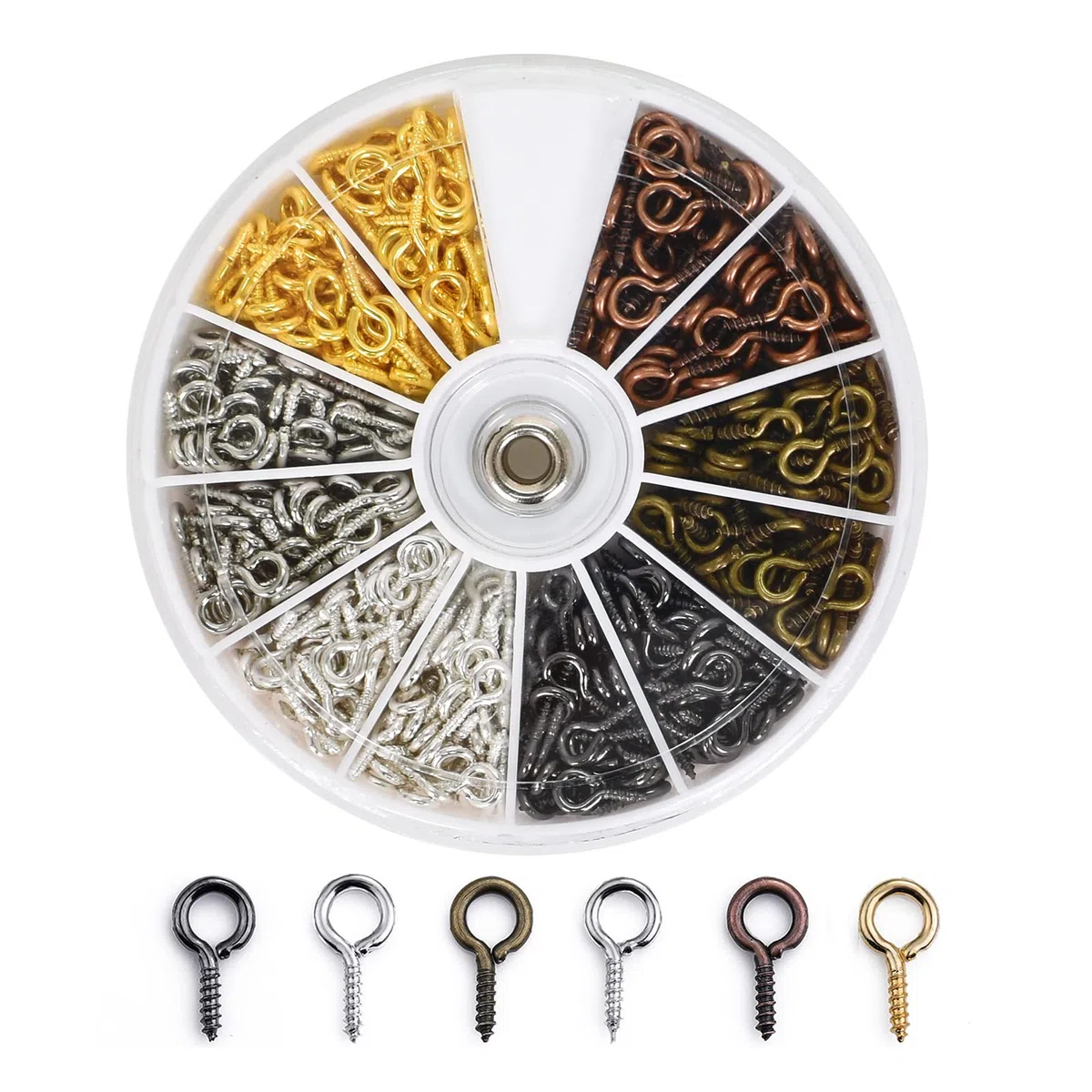 Occhiello a Vite Piccoli, 420 Pezzi Mini Ganci, Viti Filettate, Perno Occhio a Colori Misti per Creazione di Gioielli Artigianato Fai da Te, 5 x 10 mm