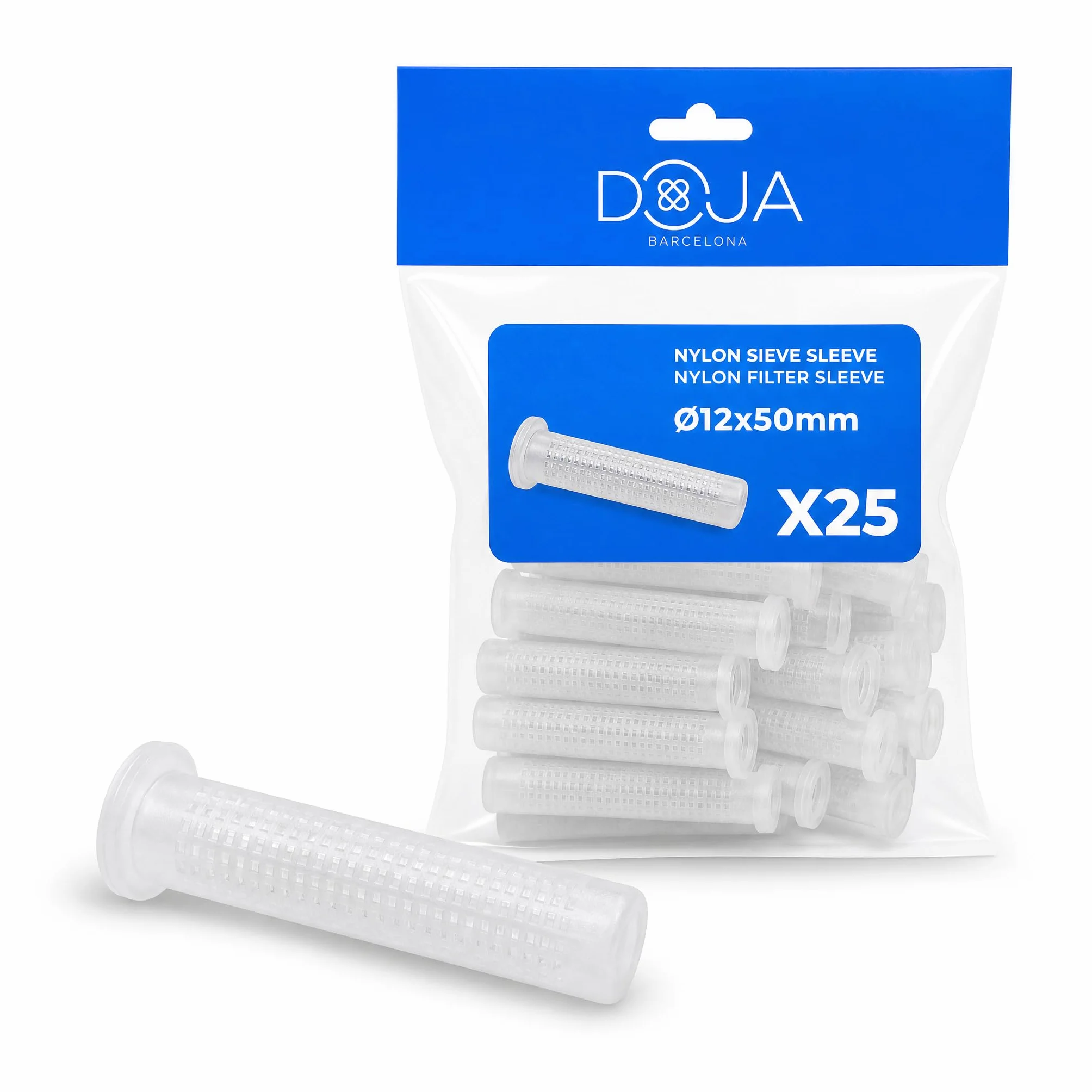 Tamiz Nylon Ancoraggio Chimico DOJA Barcelona Pack 25-12x50mm Tasselli a Calza Barra Filettata