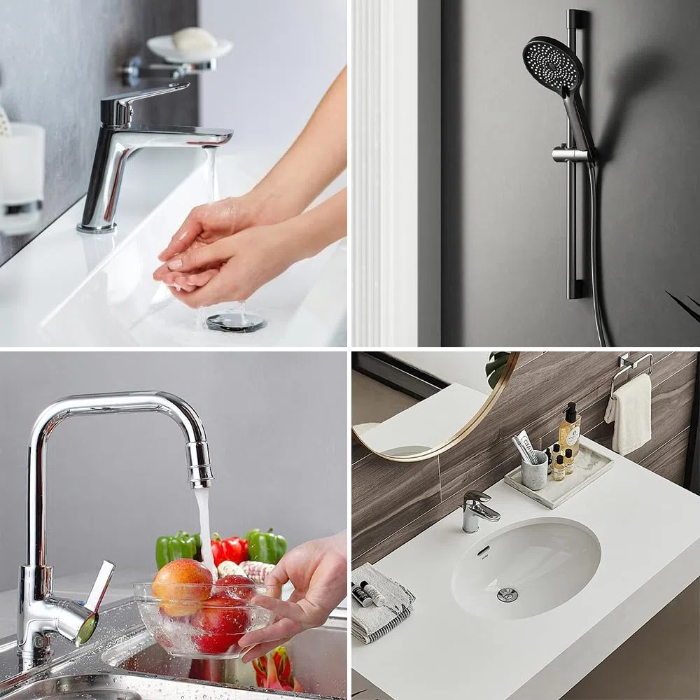 2 Pezzi Tubo di Collegamento per Rubinetto G3/8 X M10, Flessibili per Miscelatori 80 cm, Flessibile Rubinetto Cucina 3/8 Intrecciato in Acciaio Inox per Rubinetti Miscelatori, Doccia, Lavandino
