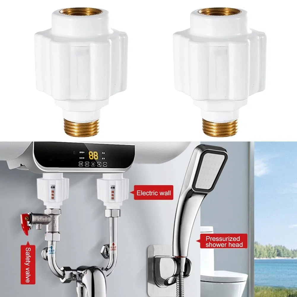 2 dispositivi di protezione anti-elettrici per scaldabagno da parete, per scaldabagni di stoccaggio, scaldabagni senza serbatoio e rubinetti elettrici