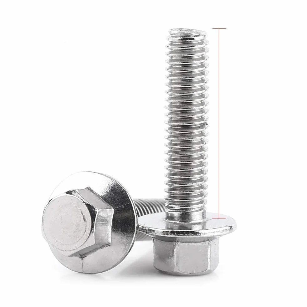 Kit Viti Inox SS304 M6x20 Flangia Esagonali Bulloni Testa Cilindrica Fissaggio Universale