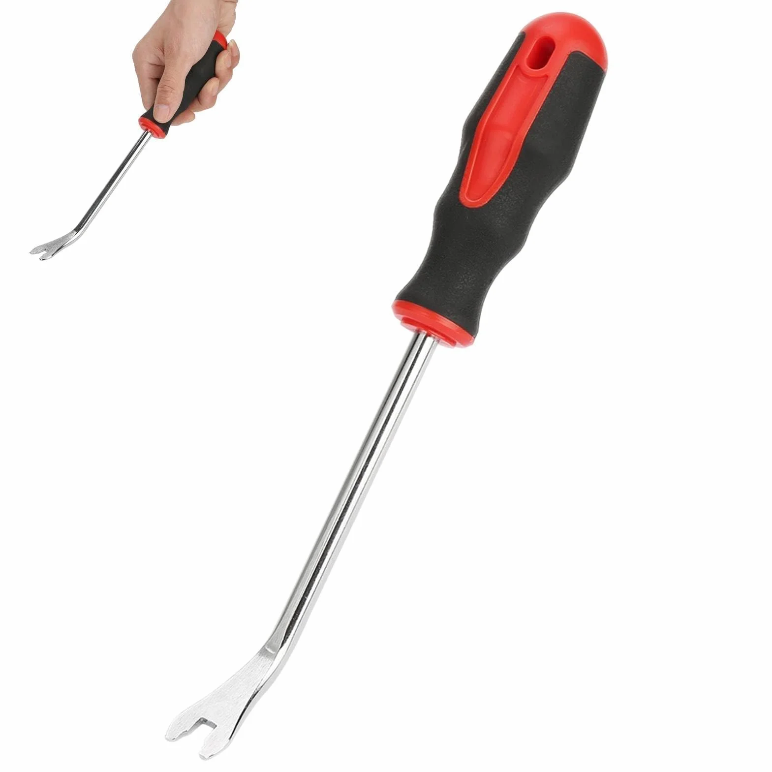 Cacciavite Per Estrattore Di Chiodi, Fermaglio Cacciavite Strumento Per La Rimozione Di Graffette in Acciaio Legato Piede Di Porco Per La Riparazione Della Portiera Dell'auto (corto)