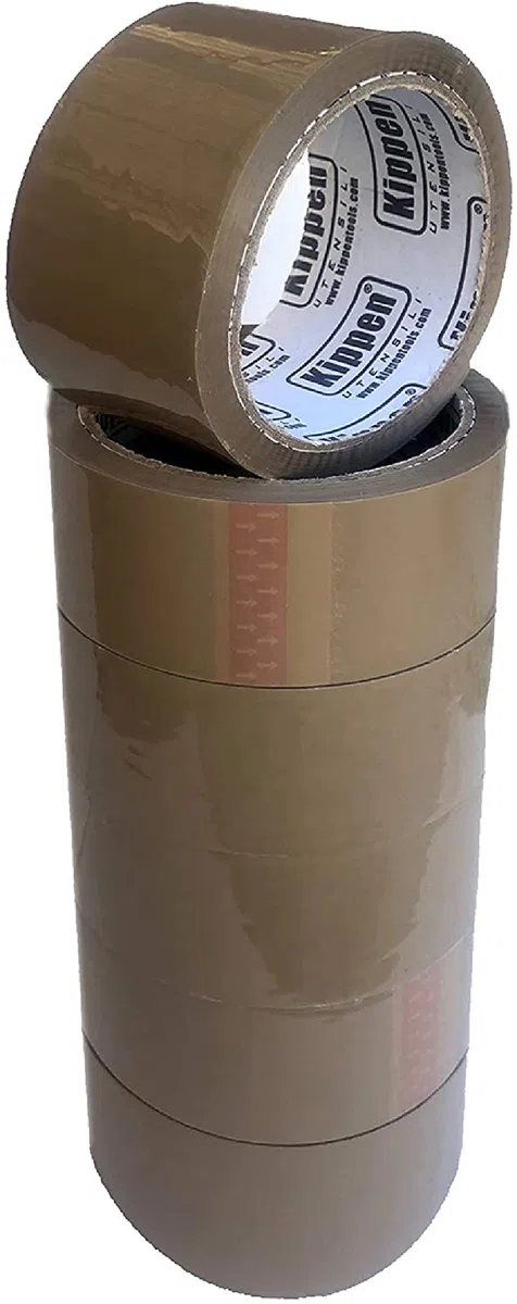 kippen 9004A1 - Confezione da 6 Rotoli di Nastro Adesivo Marrone per Imballaggi. Misura: 50mt x 48mm.