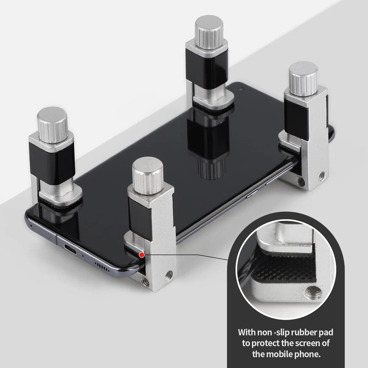 CPROSP 4pcs Morsetti per Incollaggio Display Telefono, Strumento per Riparazione di Schermi con Clip Metalliche Regolabile