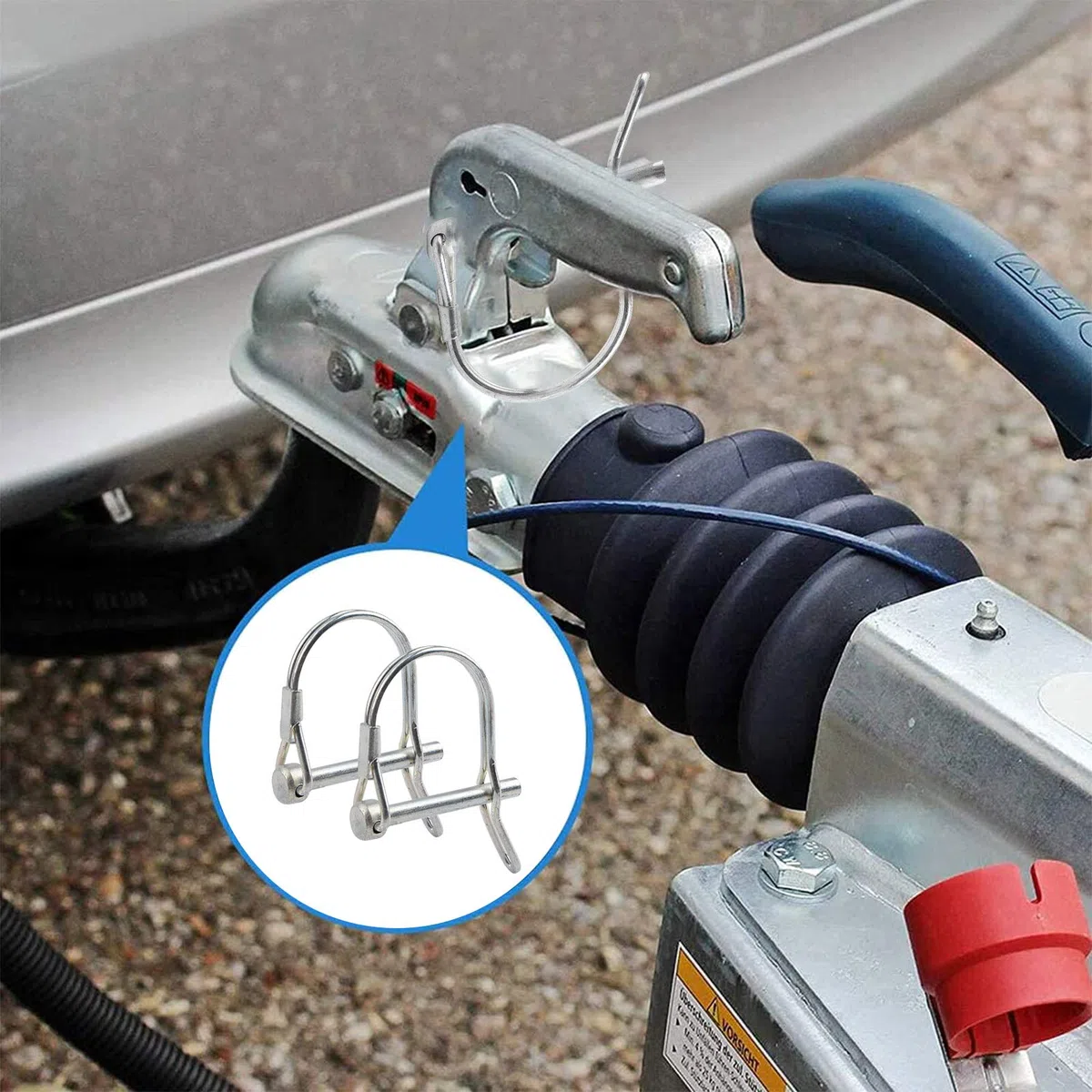 INCREWAY Perno di bloccaggio, 4PCS 5 * 40mm in acciaio al carbonio, perno di bloccaggio del rimorchio perno di bloccaggio perno di bloccaggio per pista fattoria prato