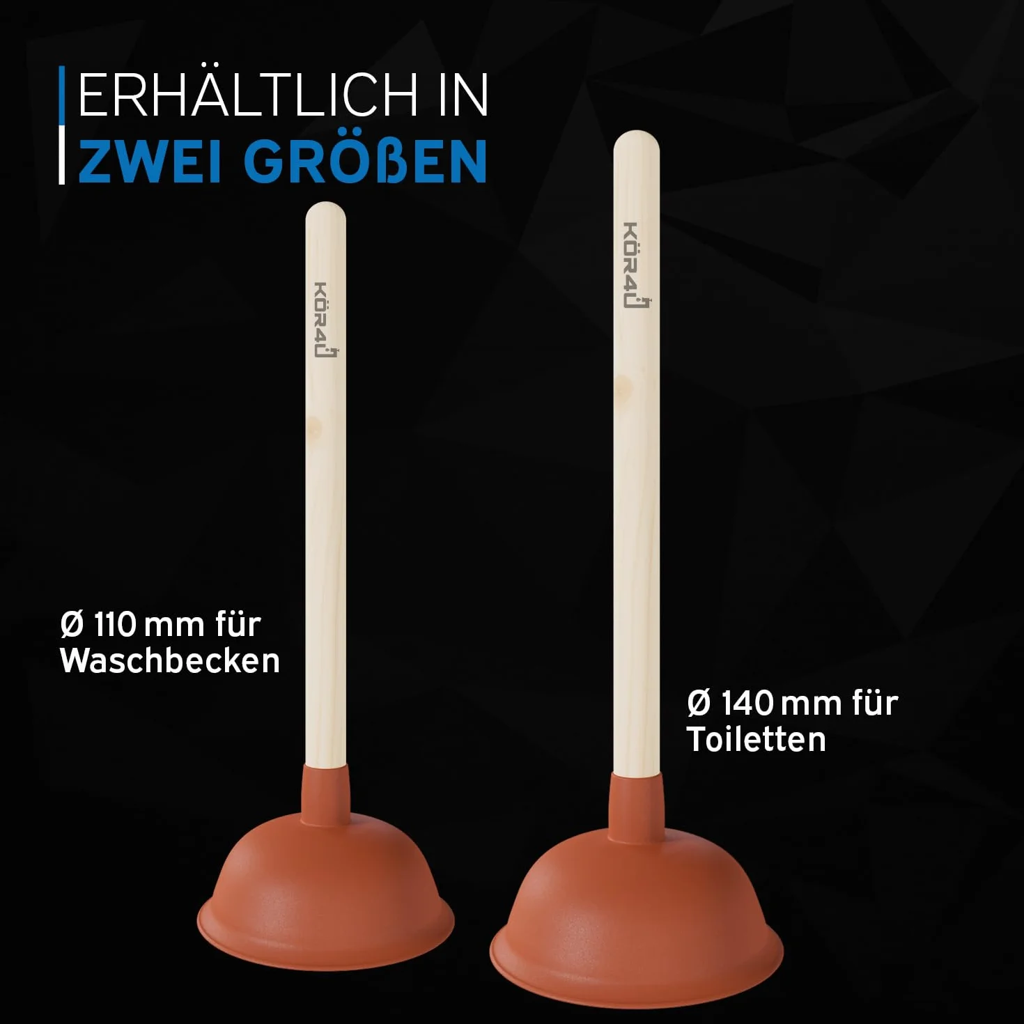 kör4u - Sturalavandini per Bagno, Cucina, Doccia e Toilette, di Alta qualità, Funzionale, Pratico, 140 mm, Ideale per la Toilette