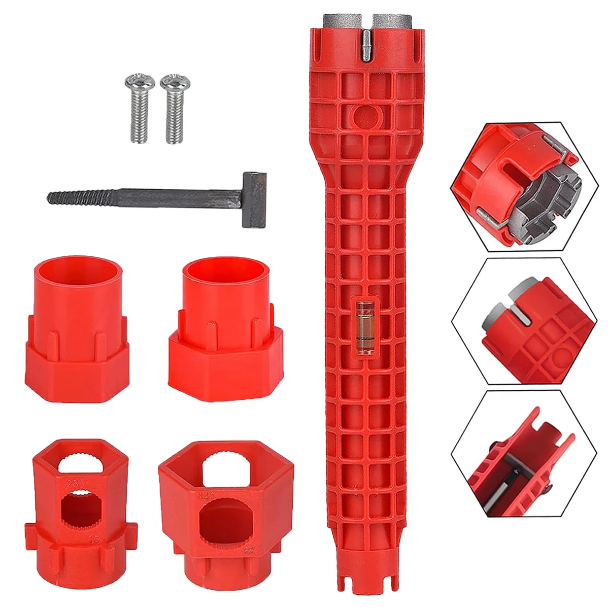 14 in 1 Chiave per Lavabo Rubinetto Sottolavello, Multifunzionale Acqua Tubo Chiave, per WC,Bagno,Cucina