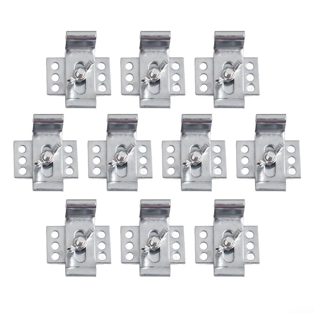 Besttoolifes Kit di 10 clip per lavello sottotop in acciaio resistente, staffe di supporto per piano di lavoro del bagno e della cucina, resistenti alla ruggine, fissaggi regolabili per lavello