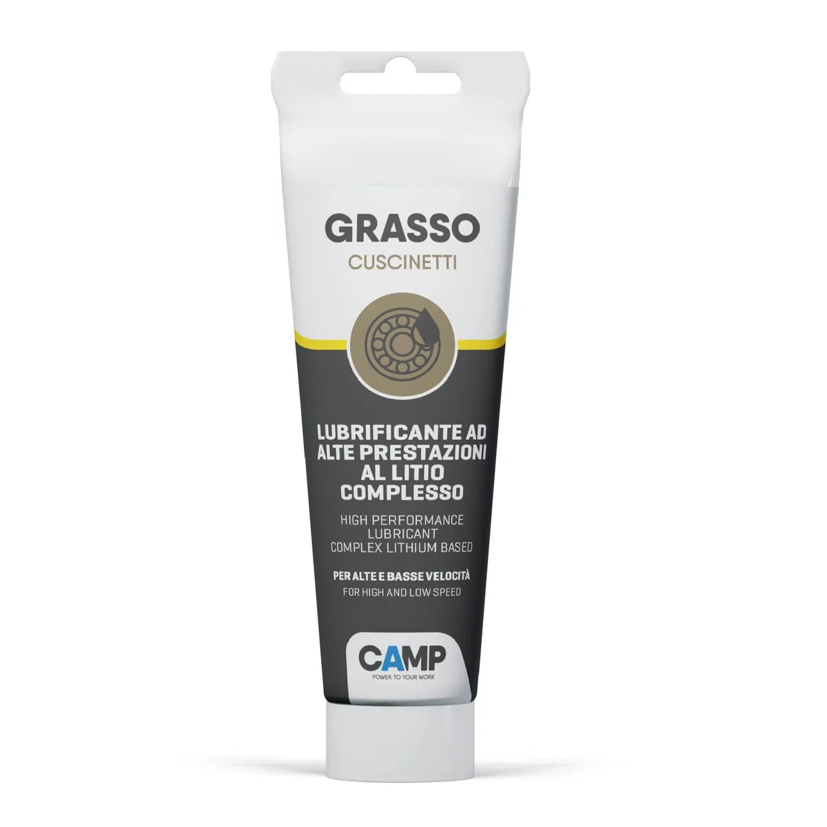 CAMP Grasso Cuscinetti - Grasso al Litio per Cuscinetti e Rulli ad Alto Potere Additivo, Grasso Lubrificante con Proprietà Antiruggine e Antiusura - Resiste a Vibrazioni e Centrifugazione, 150 ml