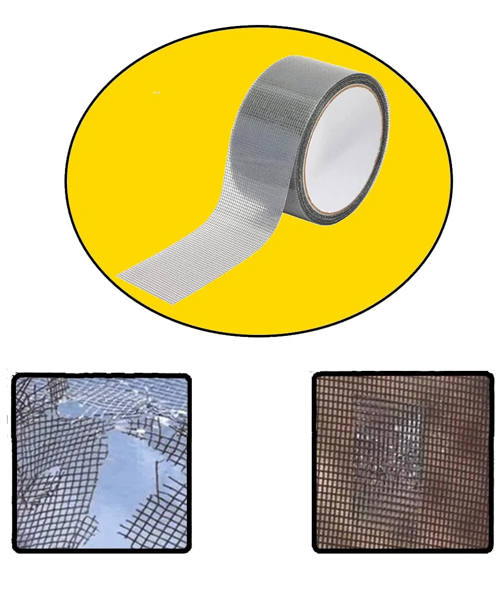 Nastro Adesivo Ripara Zanzariera 5x200 cm in Fibra di Vetro-Soluzione Pratica per la Riparazione di Zanzariere-Nastro Ripara Taglio Zanzariera-Nastro Riparazione Finestre e Porte