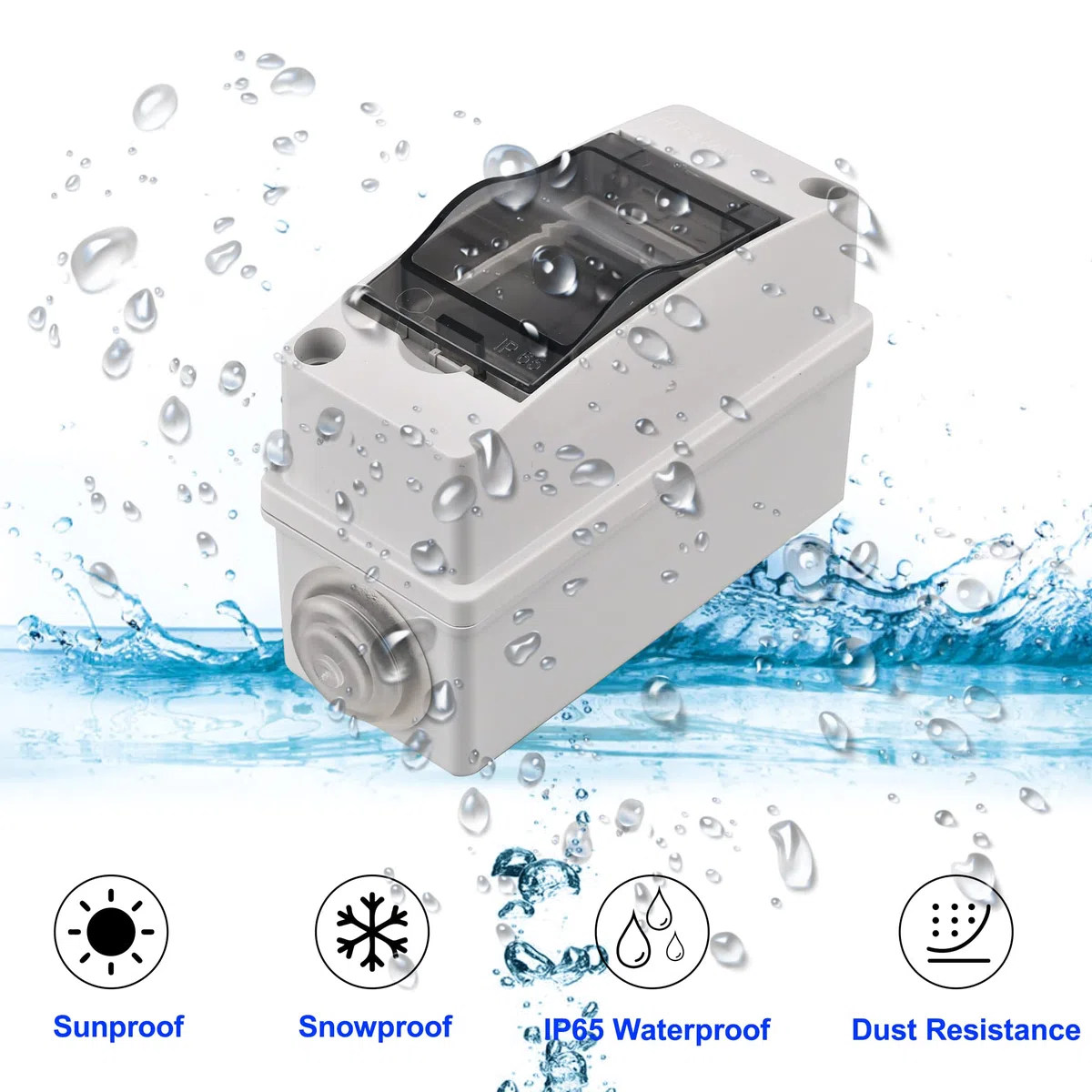 Scatola di Derivazione Elettrica da Esterna Stagna, 2 Moduli Cassetta Quadro Elettrico per Esterno, IP65 Plastica ABS Superficie, Installazione in Giardino o in Altre Aree