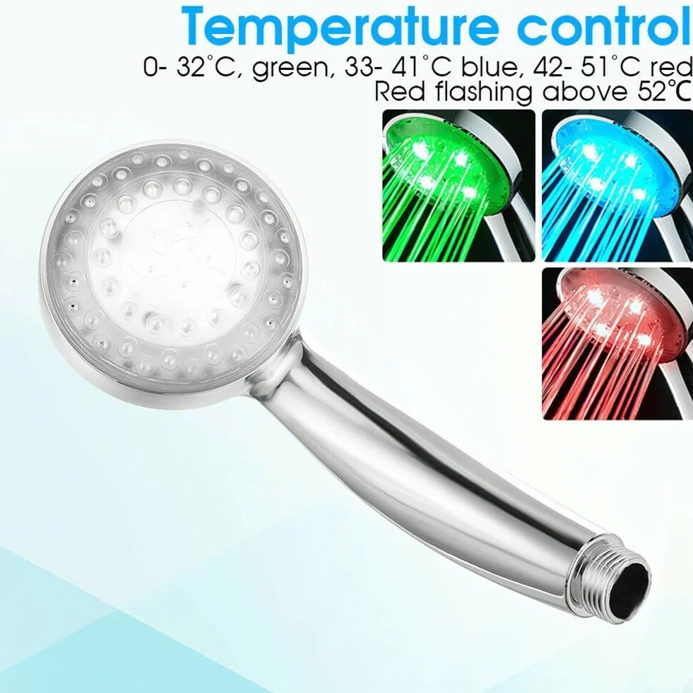 Soffione doccia energico con luce a LED che offre un'esperienza di bagno divertente attraverso i colori