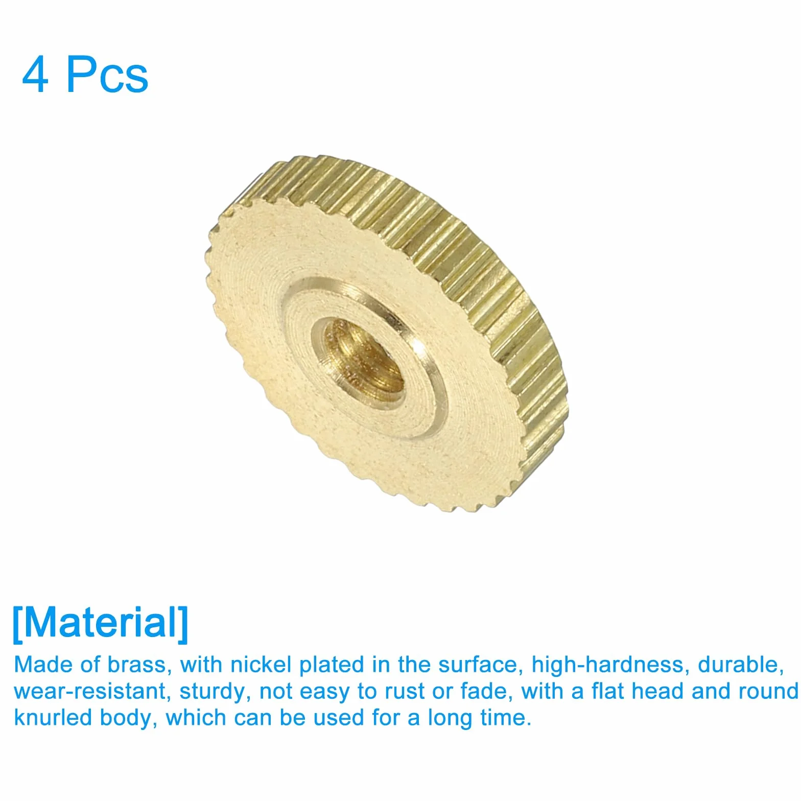 QUARKZMAN Dadi a Farfalla Scanalati 4pz M3 x D11mm x H2,5mm Foro Passante Testa Piatta Ottone con Collare Testa Piatta Foro Passante Elementi Fissaggio Pomelli Rotondi per Parti Stampanti 3D