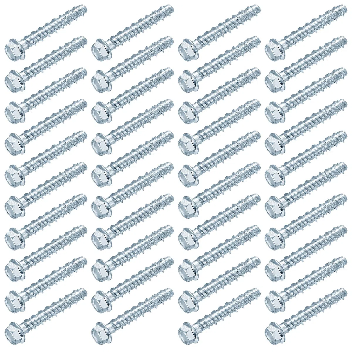 Set di 40 viti per calcestruzzo M8 x 60 mm, testa esagonale, viti per calcestruzzo zincate con disco per muratura architettura industriale