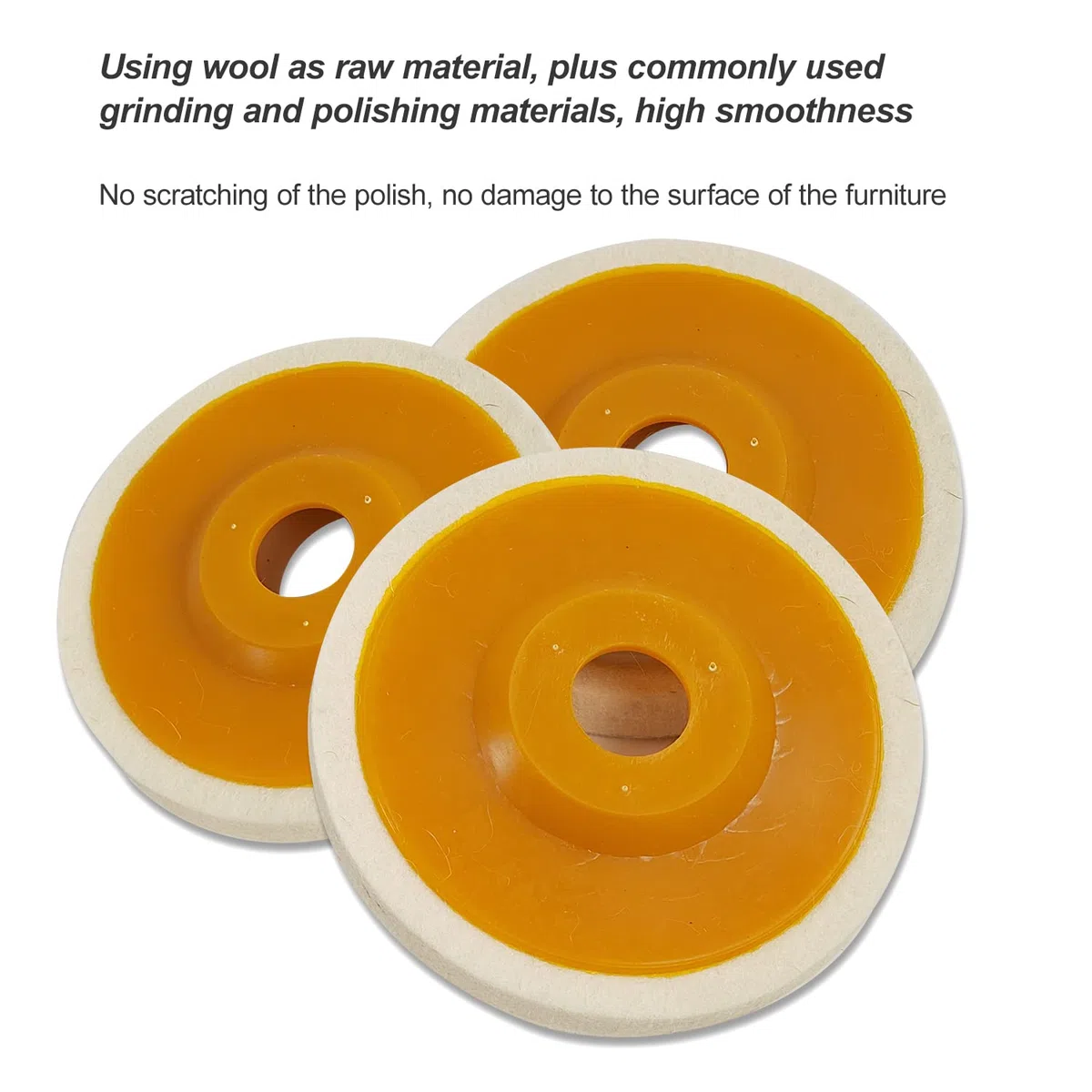 4Pcs 125 mm Disco Ruota di Lucidatura in Feltro di Lana, per Marmo, Metalli, per Smerigliatrice Angolare, Rotary Tool