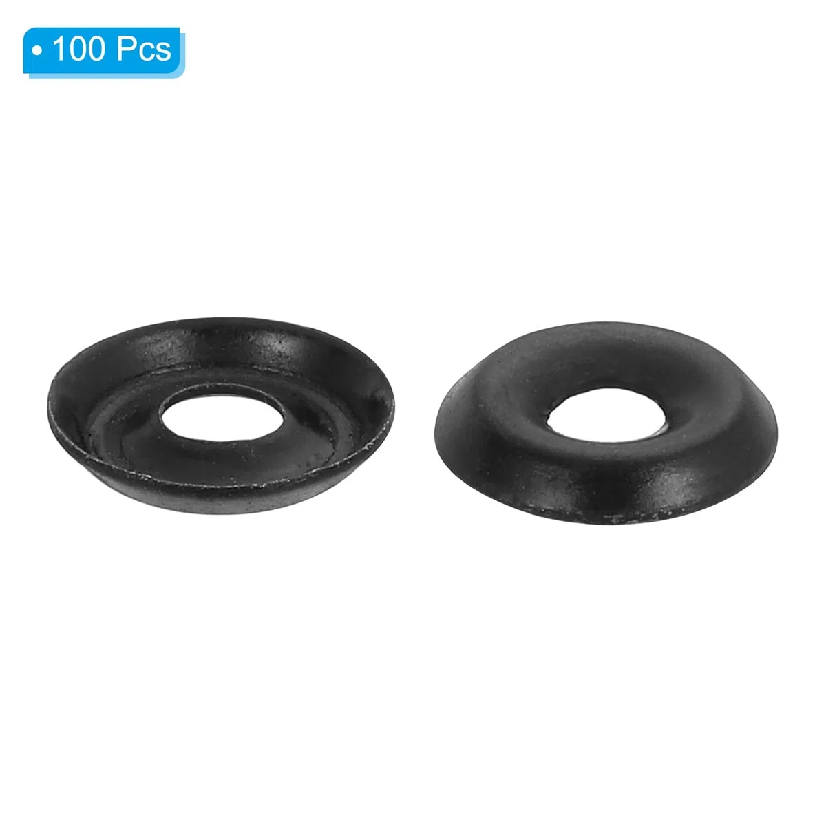 PATIKIL #4 Rondella A Testa Svasata Finitura, 100 Pezzi 304 Acciaio Inox Gasket Testa Piatta A Coppiglia Bullone Per Accessori Meccanici Parti Modelli Fai Da Te, Nero
