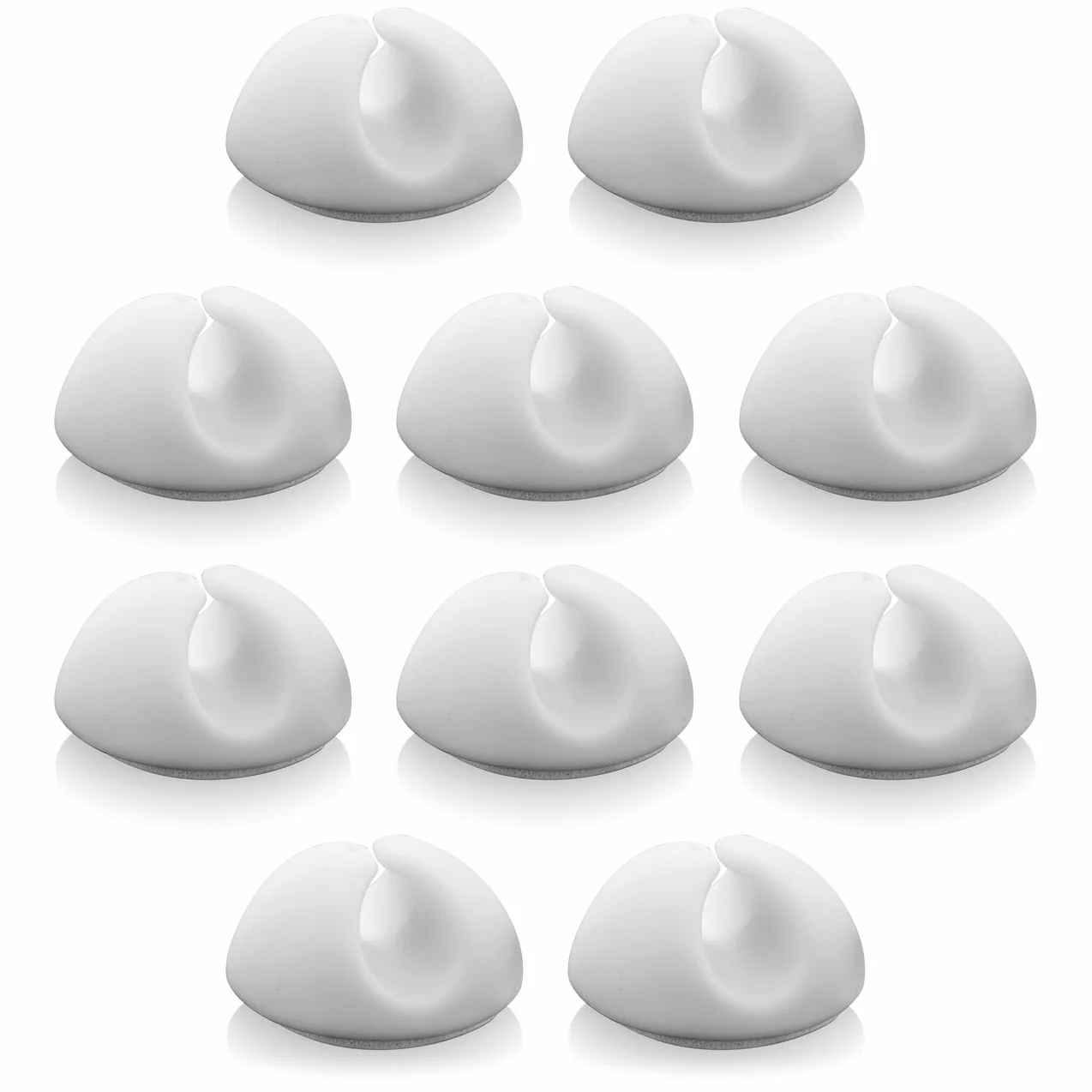 deleyCON 10x Fermacavi Cavo del Supporto Gestione dei Cavi Fissaggio del Cavo Organizzatore via Cavo per Cavi fino a 8mm Fermacavi Attacco per Cavo Gestione dei Cavi Bianco