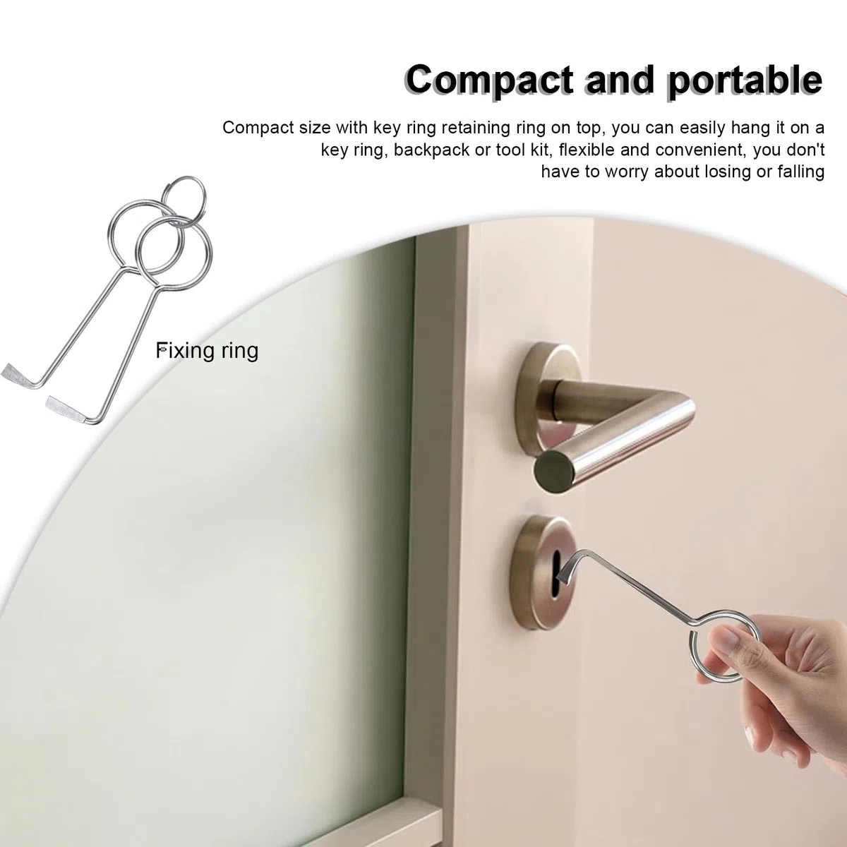 Chiave Universale per Serrature, 2 Pezzi in Acciaio Inossidabile Chiave Passepartout Universale, 2 Specifiche, Portatile Chiave Apriporta Universale, Argento, per Aprire Porte Stanze e Bagno