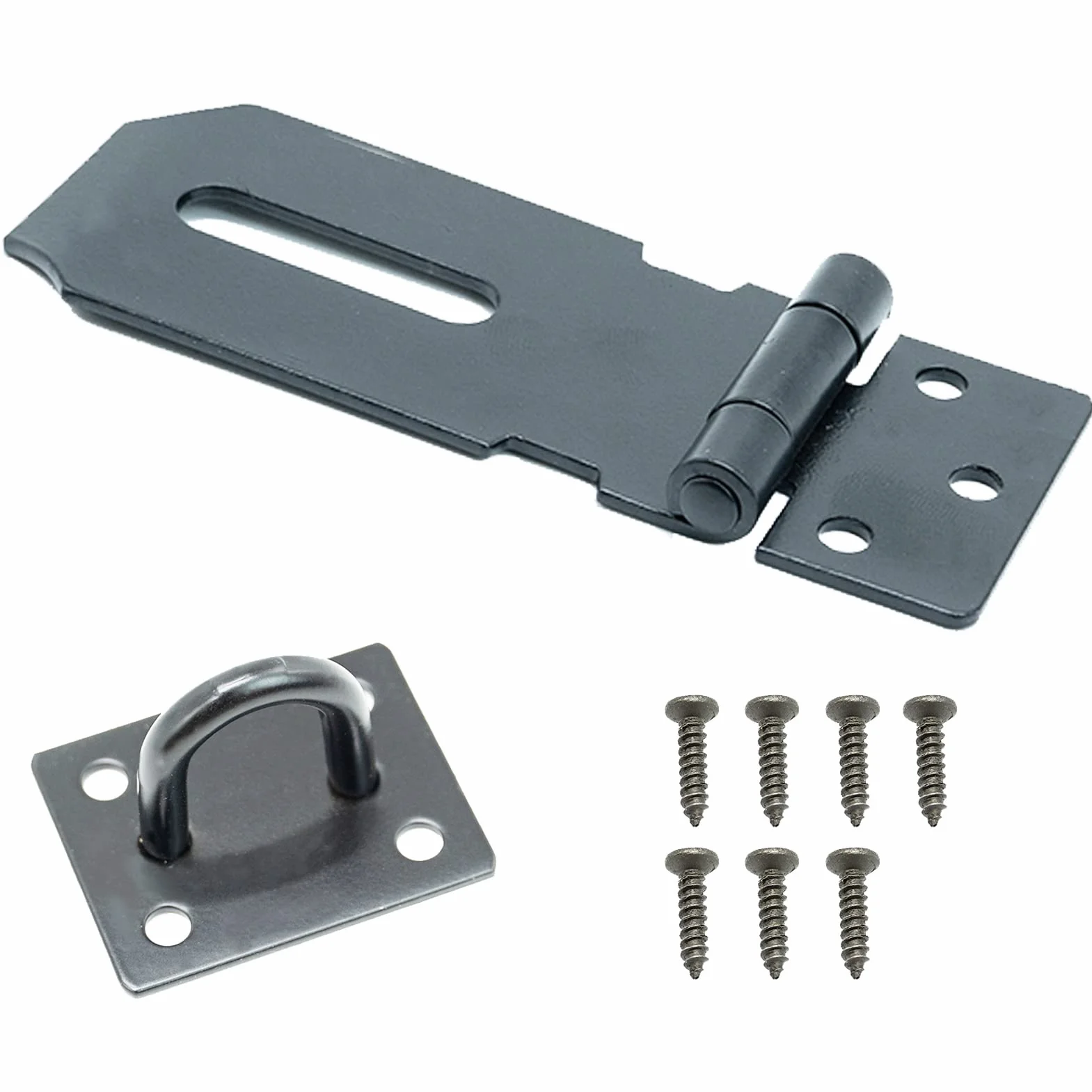 SZXMDKH Lucchetto per porta con chiavistello, 7,5 cm in acciaio inossidabile con chiavistello e gancio Serratura per capannone Serratura per porta del capannone Serratura resistente per cancello