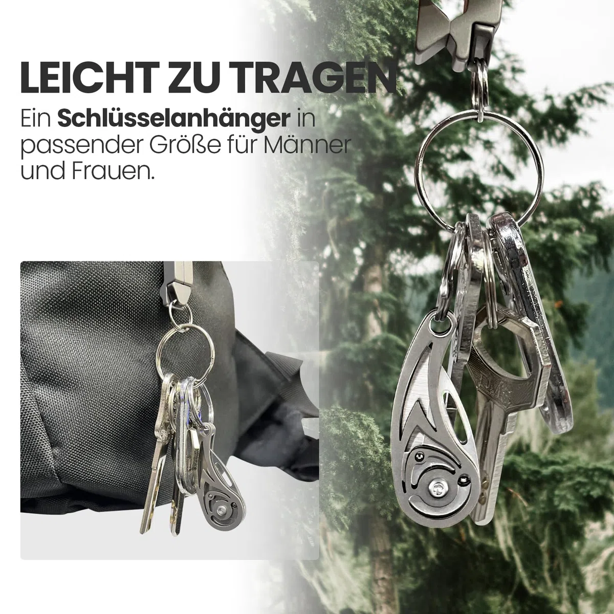 BEEK EDC Mini coltello portachiavi pieghevole in titanio, coltello tascabile per taglio e esterno, regalo per uomini e donne