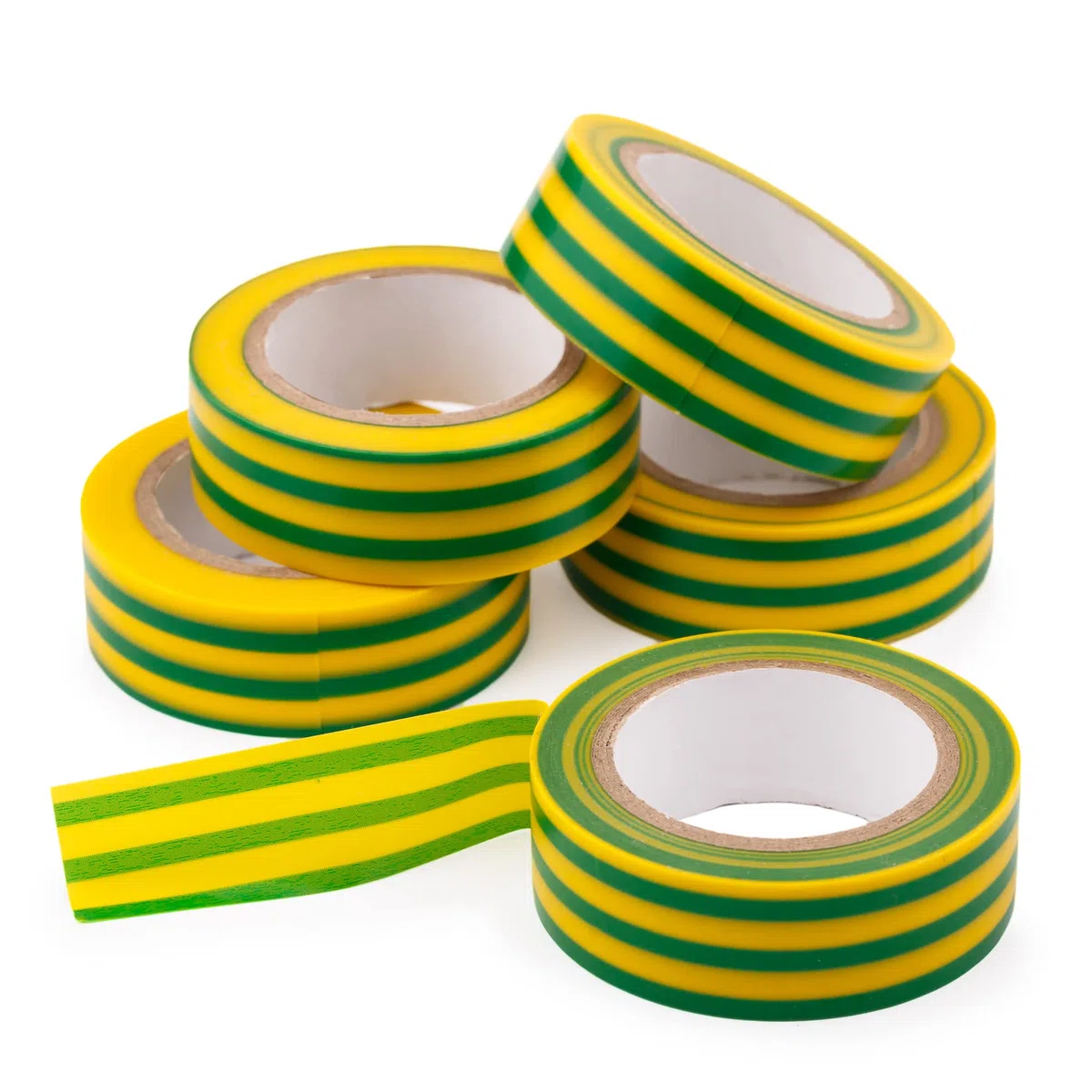 Mivos 5 Pezzi Nasto Isolante in PVC per Isolamento Elettrico/Verde, Giallo/Nastro Adesivo Isolante Elettrico 19 mm x 10 m/Nasto Sigillante Impermeabile Per Progetti Di Cablaggio E Riparazioni
