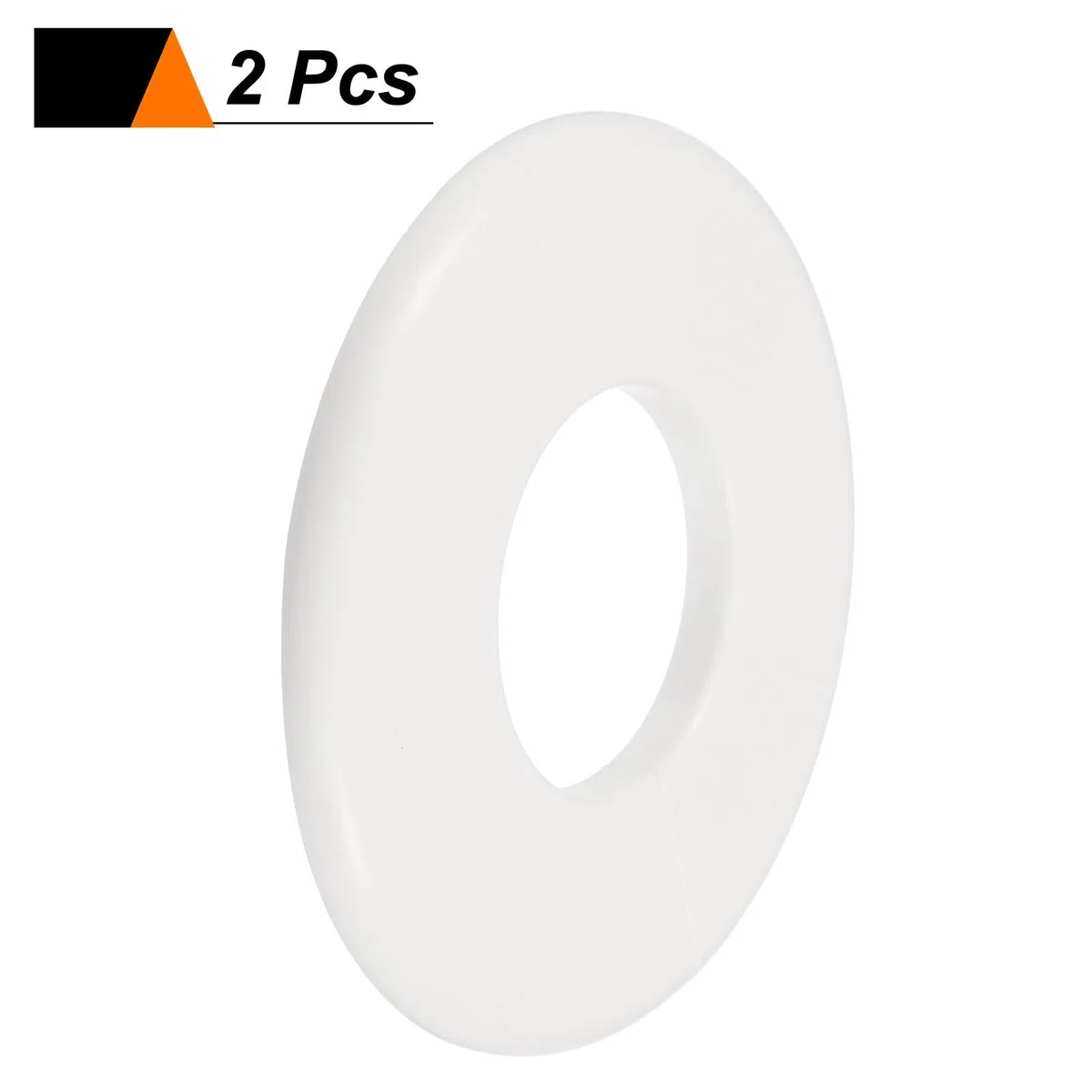 QUARKZMAN 2Pcs Wall Split Flange 44mm/1.7" Autoadesivo Piastre Di Copertura Idrauliche ABS Plastica Piastra Scutetto Rotonda Design A Fibbia Per Tubi Acqua Decorazione Bagno Cucina Bianco