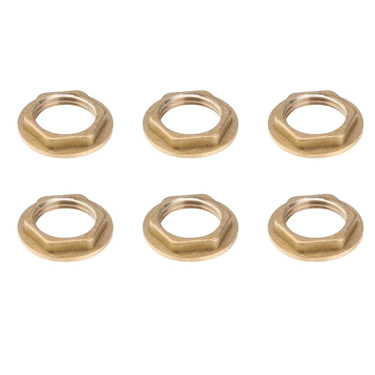 0XBIT Controdado Flangiato in Ottone, 6 Pezzi 1/2 Pollice BSP Dado con Flangia, Flangia Posteriore In Ottone Rubinetto, per Rubinetti Lavabo Bagno Raccordi Idraulici