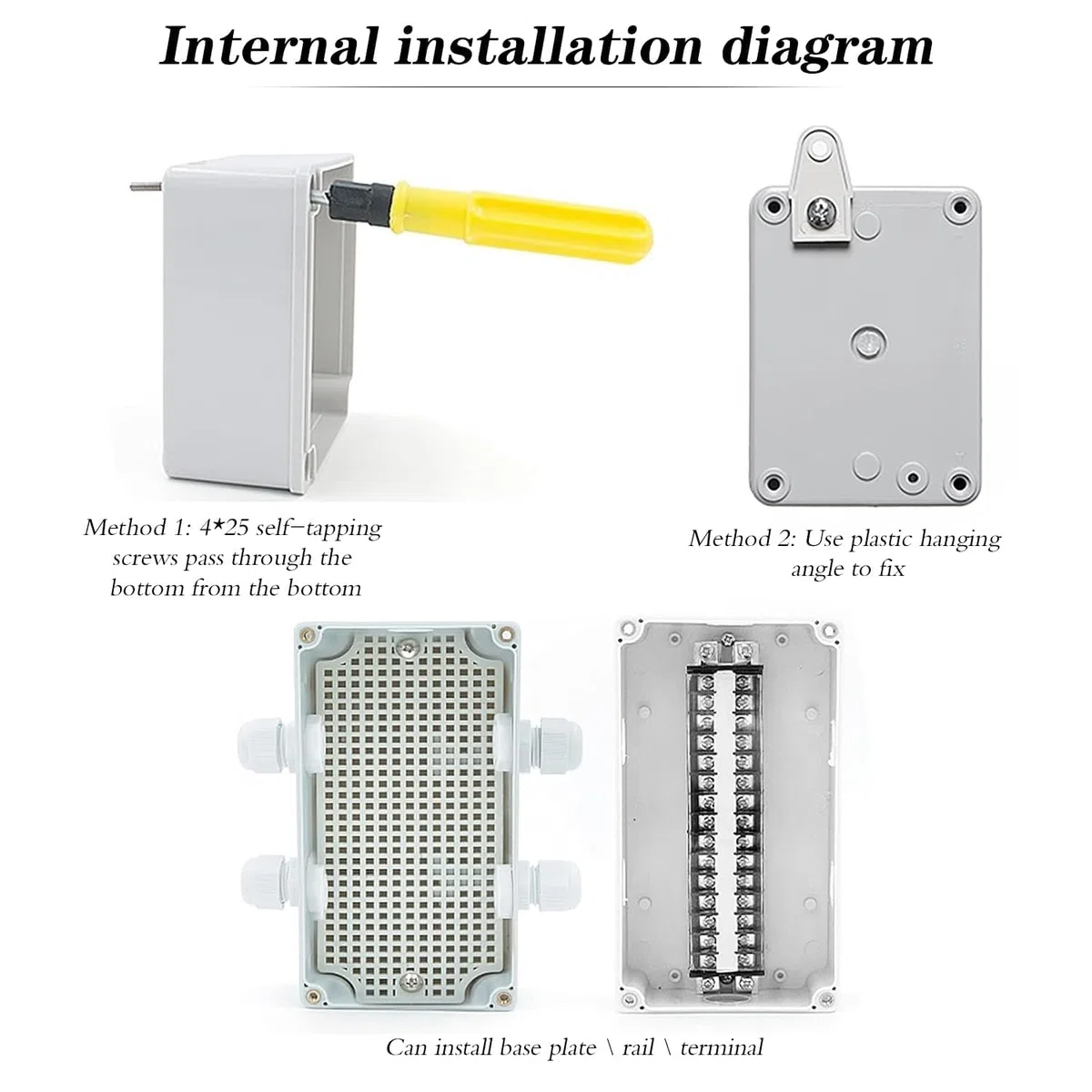 Scatole di progetto elettroniche impermeabili IP66, 1 pezzo Scatola di derivazione elettrica in ABS Scatola di derivazione impermeabile per cavi elettronici interni ed esterni(100x68x50 mm)