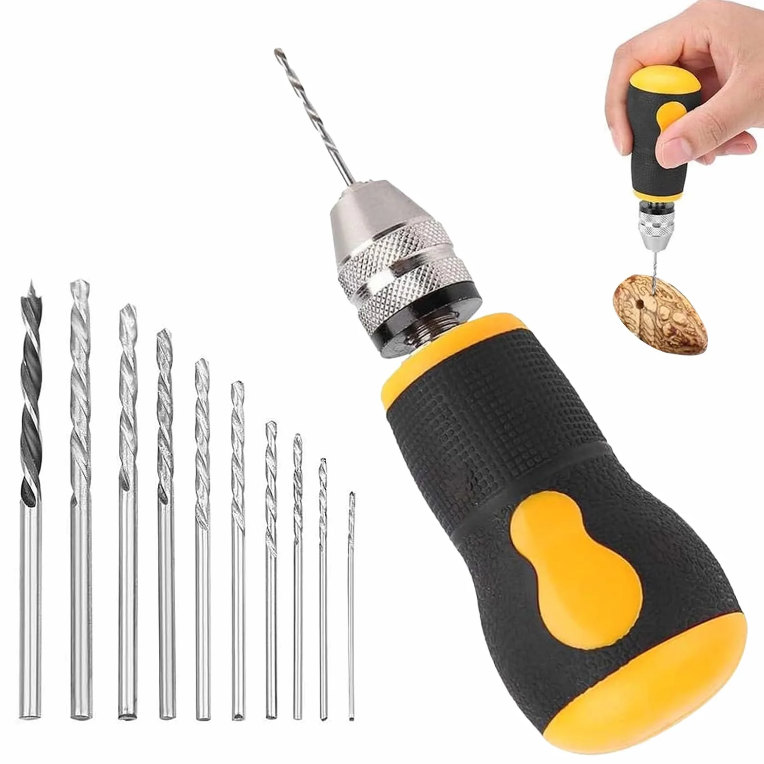 Trapano Manuale Elettrico Di Precisione Mini per Elettronica, Utensile Rotante per Forature Delicate e Gioielli