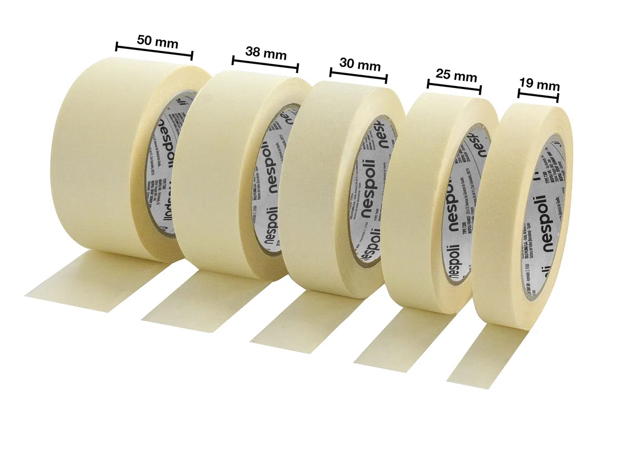 Nespoli – Nastro Carta Adesivo per Interni 38mm x 50m per Mascheratura Basic, Carta Gommata per Verniciatura Fai da Te - Nastro Imbianchino Facile da Strappare con Aderenza Sicura