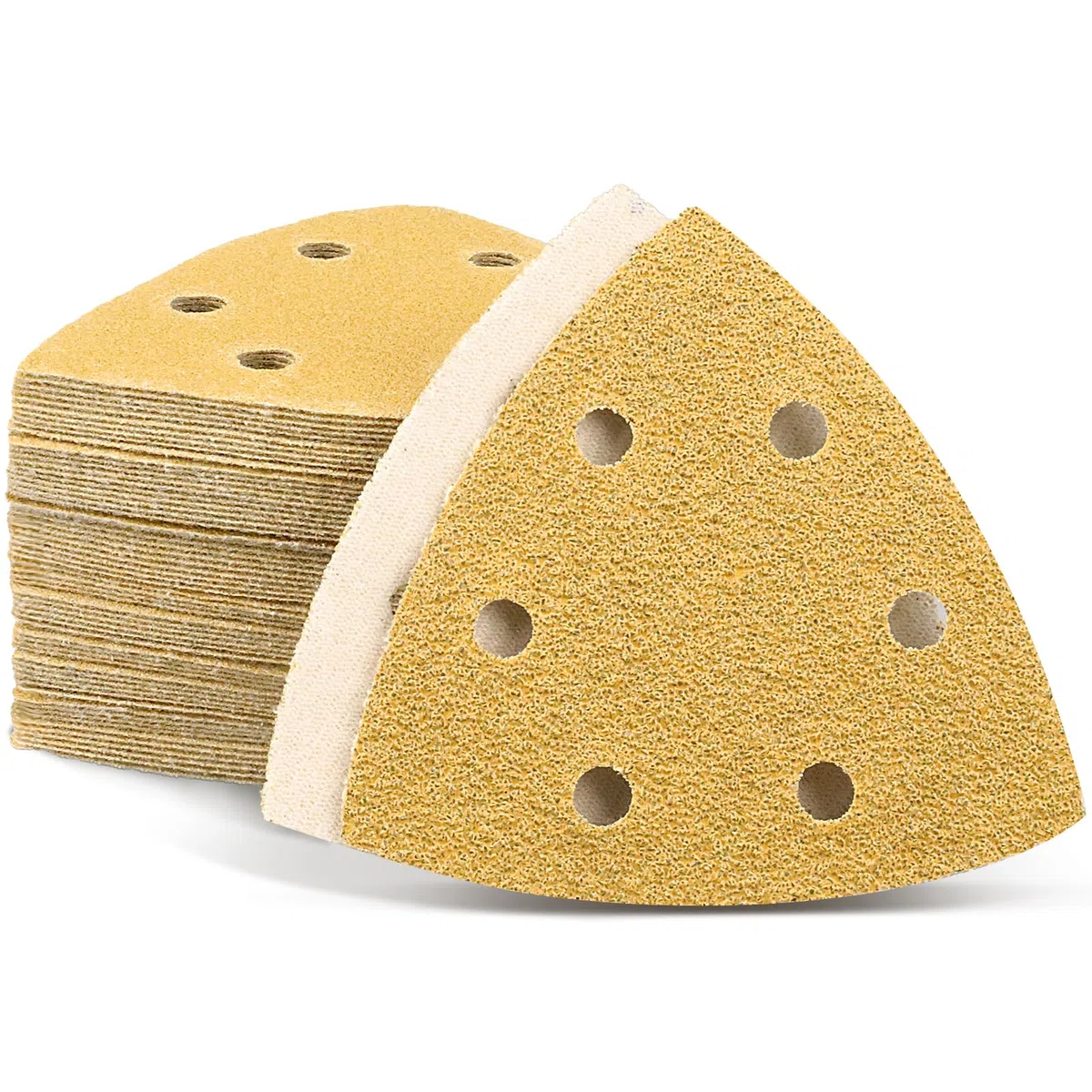 Carta vetrata triangolare │ 60 fogli │ 6 fori │ 93 x 93 x 93 mm │ grana 400 │Per levigatrice a delta │fogli abrasivi │tamponi triangolari fogli abrasivi │tamponi triangolari