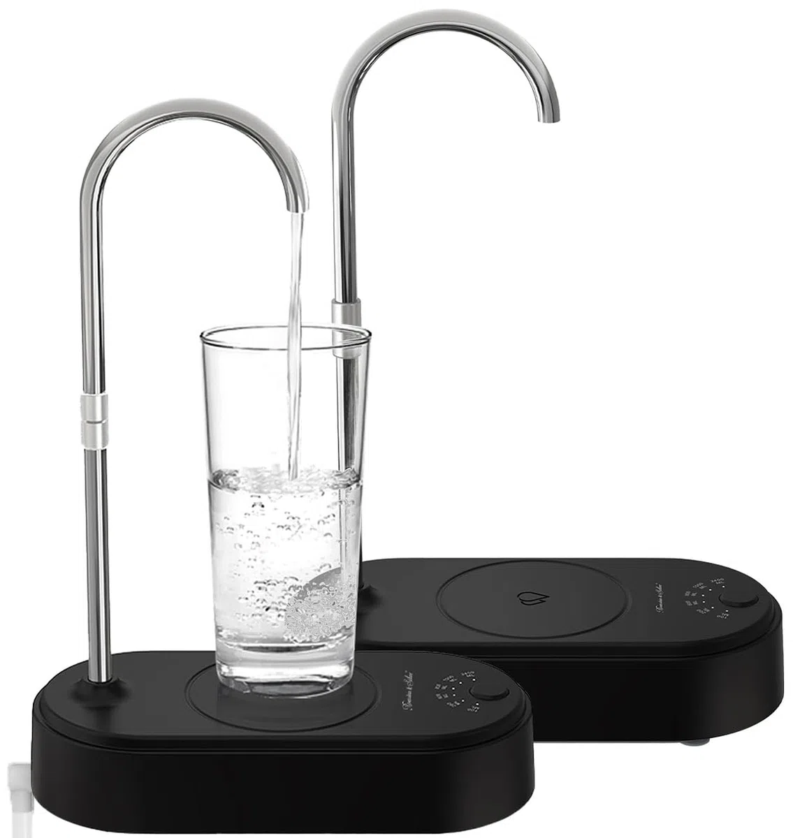 Rosenstein & Söhne pompa dell'acqua: set da 2 Pompe per acqua potabile a batteria, nero, per taniche standard da 18,9 l, batteria da 1.200 mAh (tanica d'acqua con pompa, ad acqua a campeggio)