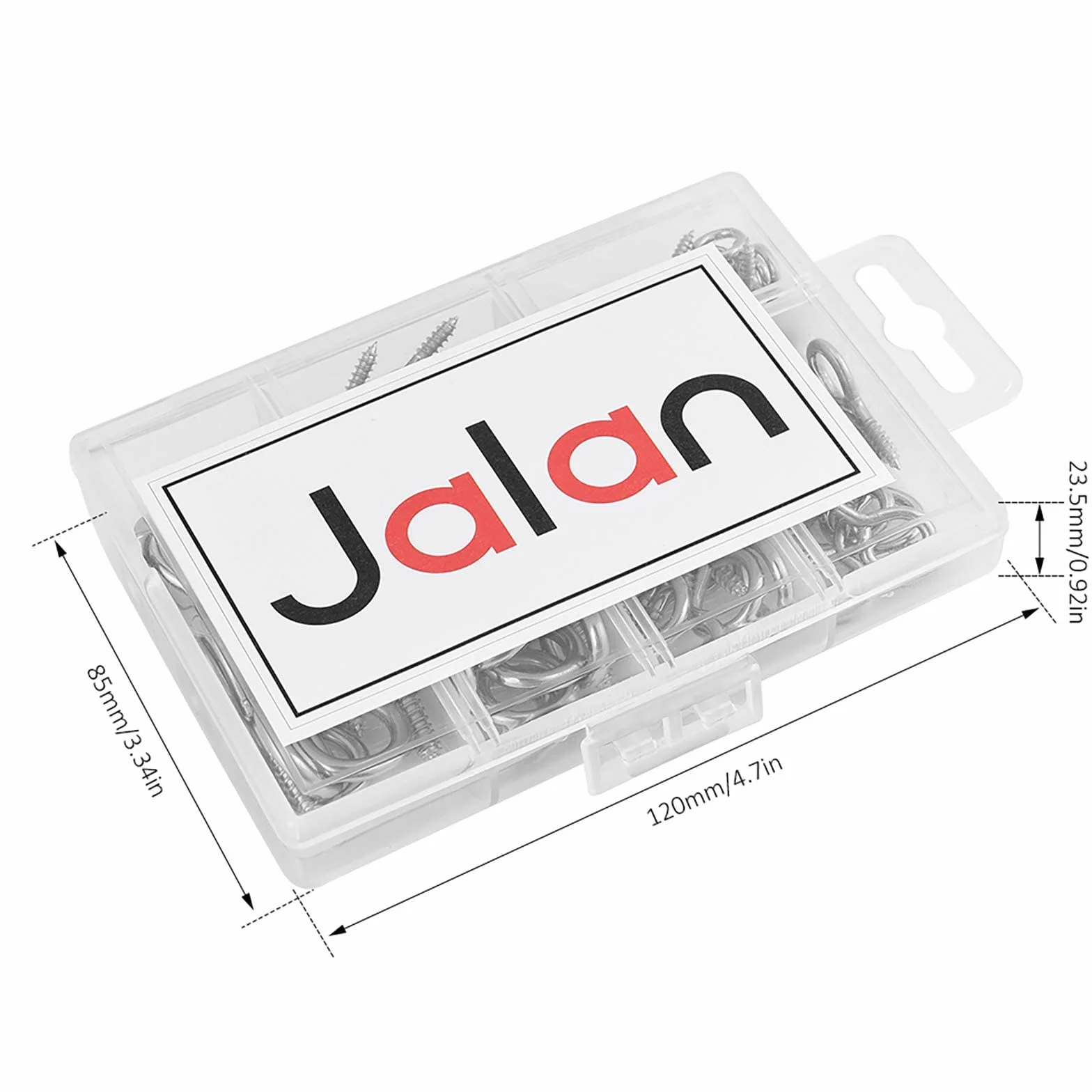 Jalan 100pezzi Occhielli a Vite per Legno, Ganci a Vite con Occhiello 6 Taglie, Viti a Occhiello Piccole Ganci Avvitabili a Metallo per Legno Soffitto Parete, Impiccagione, Fai da te Artigianato
