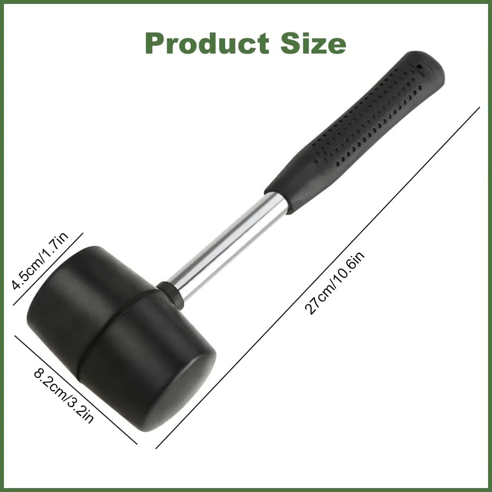 Martello in Gomma 300g, Martello da Campeggio, Accessori da Campeggio, Tenda e Outdoor, impugnatura Stabile e Antiscivolo, Martello Morbido per Artigianato e fai da te