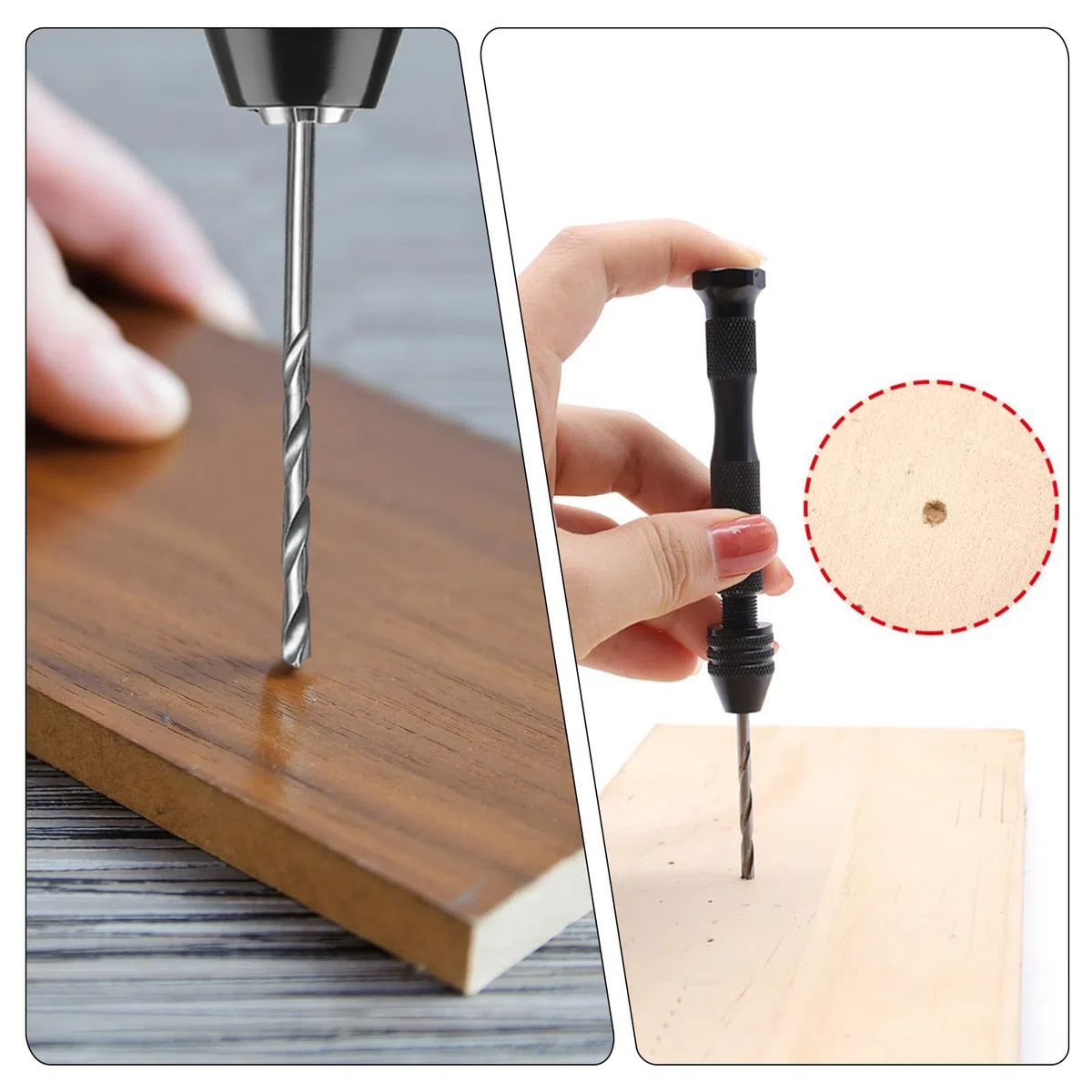 MIni Trapano a Mano Twist Drill Bits, 25pcs Trapano Elicoidale Trapano Manuale per Fai Da Te Gioielli, Metallo, Legno, Senza Fili, Utensili Rotanti per Adulti Lavoro di Precisione