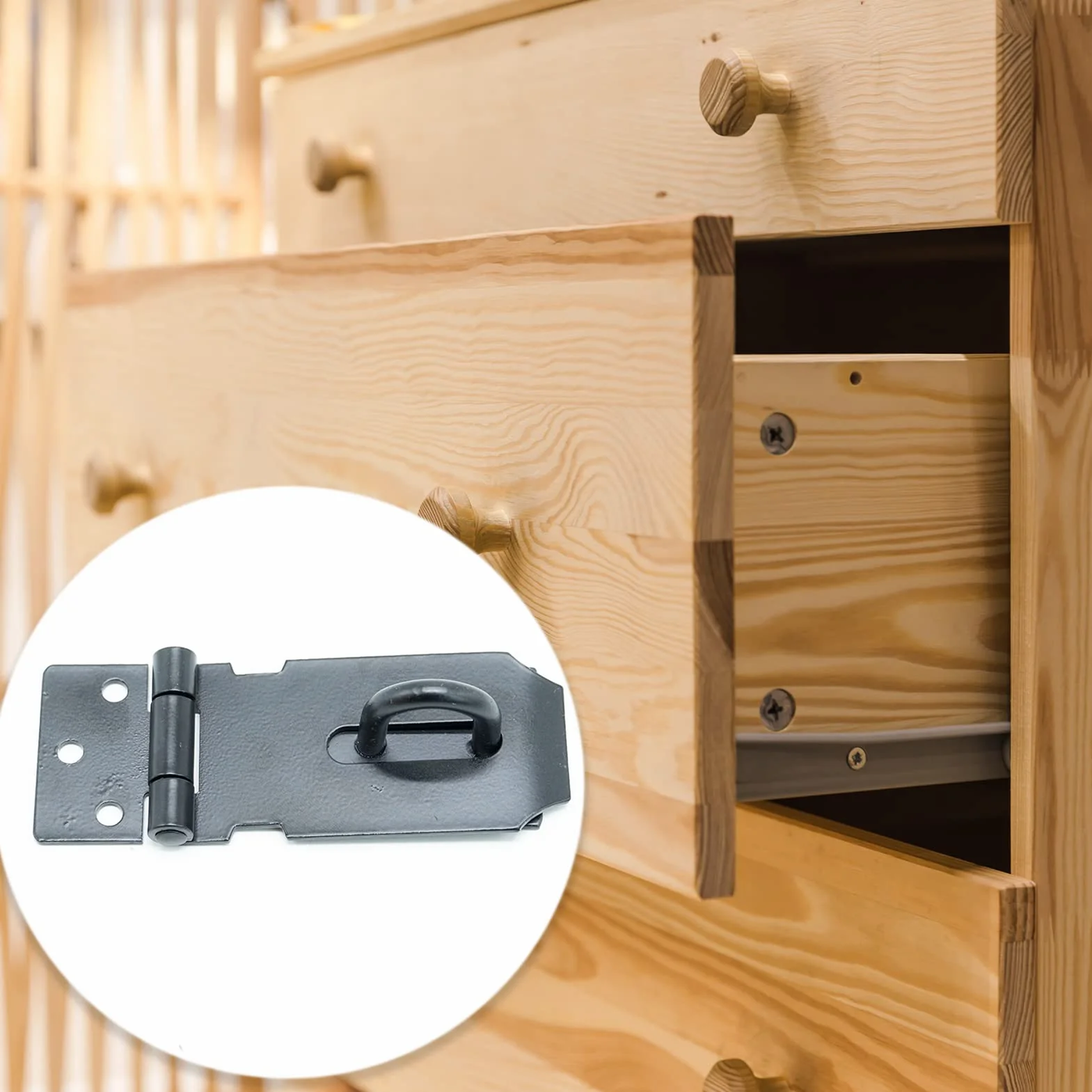 SZXMDKH Lucchetto per porta con chiavistello, 7,5 cm in acciaio inossidabile con chiavistello e gancio Serratura per capannone Serratura per porta del capannone Serratura resistente per cancello