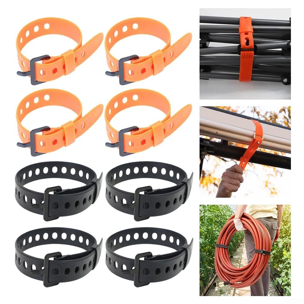 Cinghie regolabili in gomma con fibbie, strumento di ancoraggio di lunga durata resistente alle intemperie per tubi di ferro, camion, uso industriale, 30 cm 45 cm (45 cm x 2,5 cm, nero)