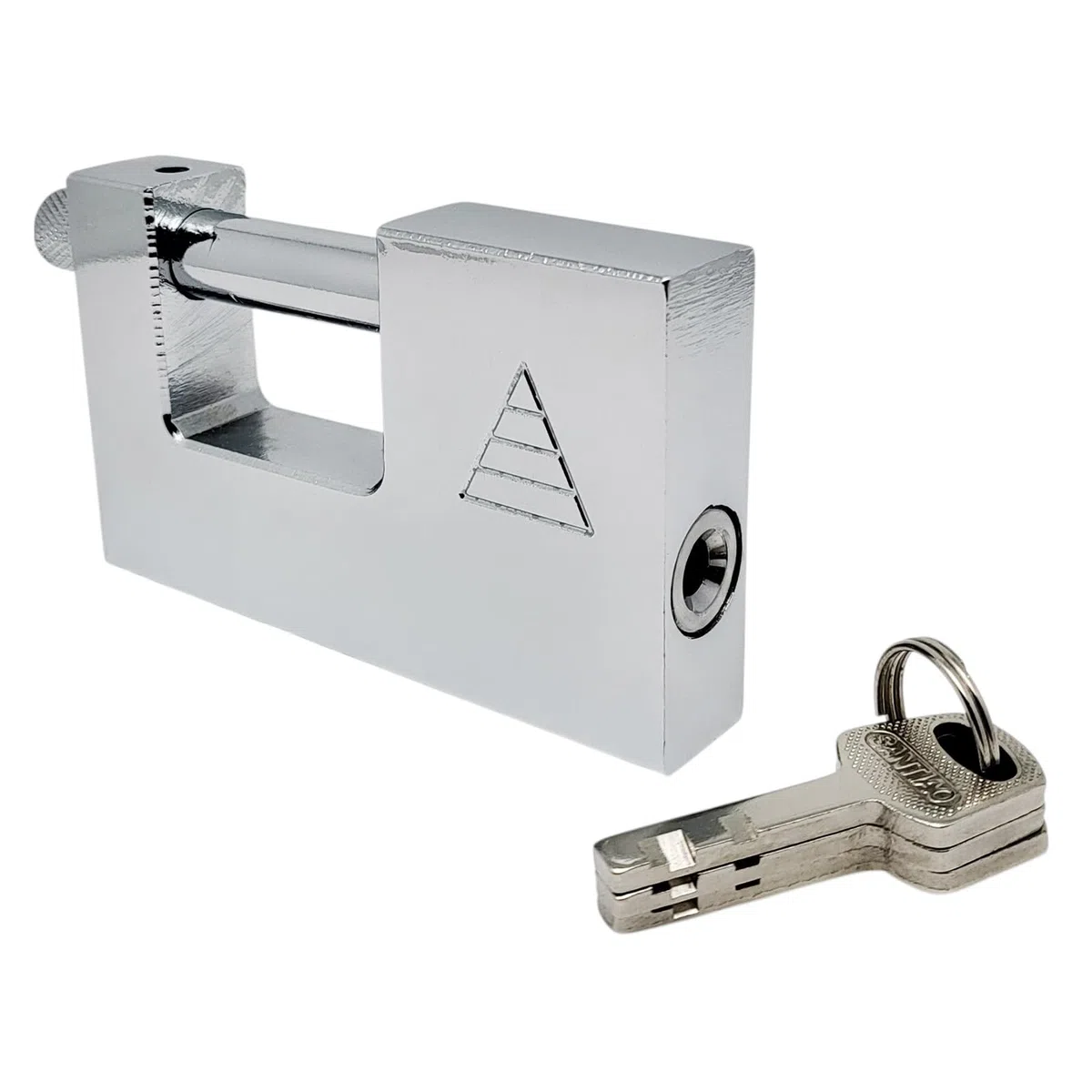FAST WORLD SHOPPING - Lucchetto Corazzato Antiscasso 67 mm in Acciaio con 3 Chiavi – Lucchetto Alta Sicurezza per Moto, Cancello, Serranda e Garage – Catenaccio Blindato con Grillo 8 mm