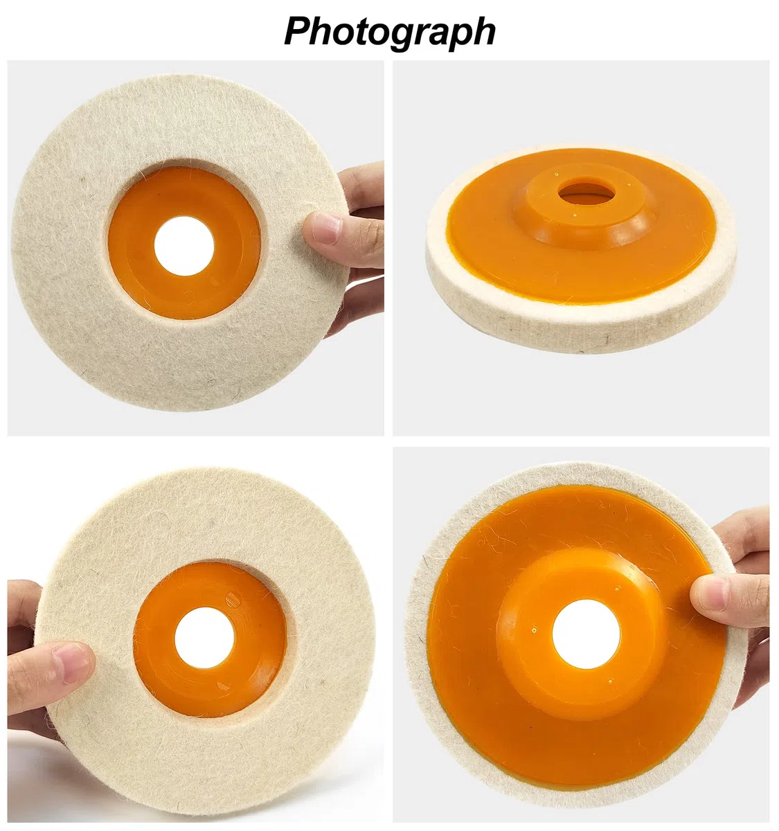 4Pcs 125 mm Disco Ruota di Lucidatura in Feltro di Lana, per Marmo, Metalli, per Smerigliatrice Angolare, Rotary Tool