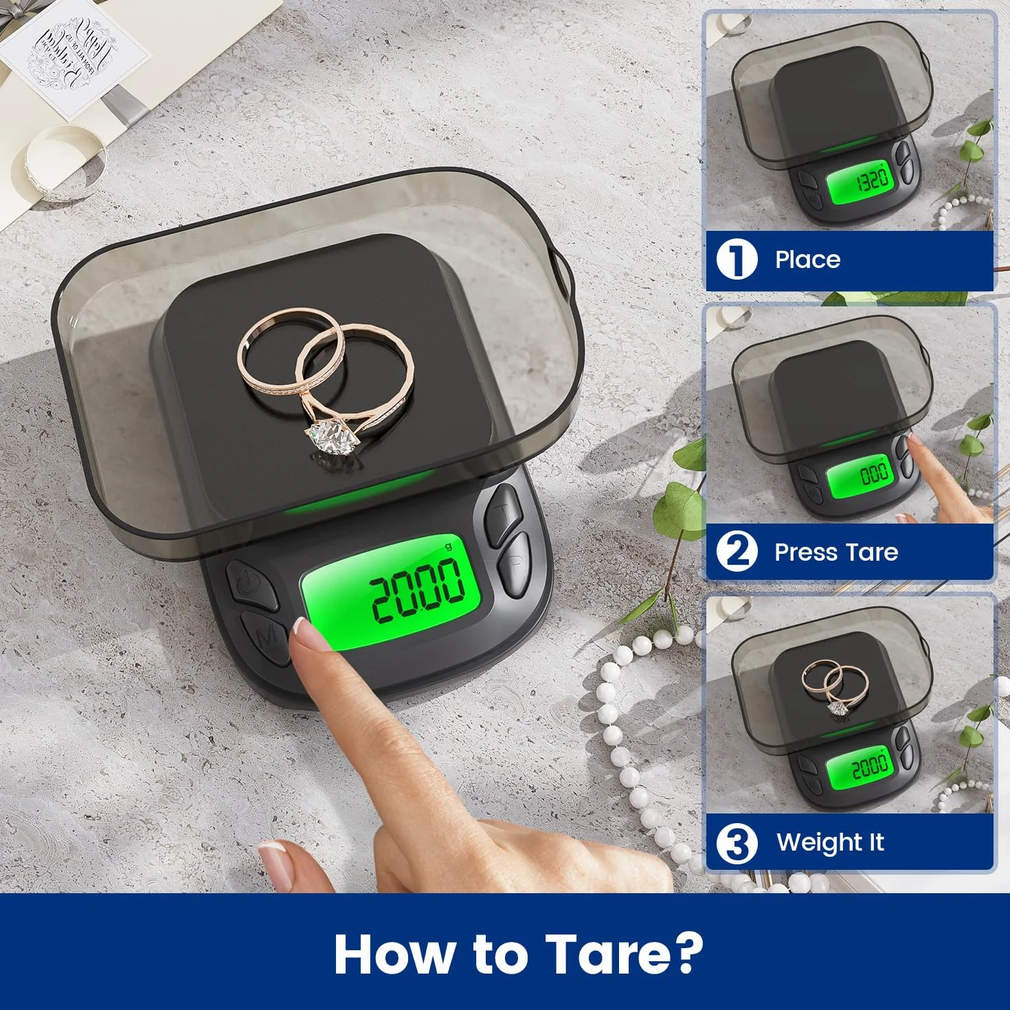 1000 g/0,01 g bilancia di precisione per monete e oro, bilancia digitale multifunzione mini con calibrazione e funzione di tara, 7 unità di misura, bilancia per grammi, bilancia per oro