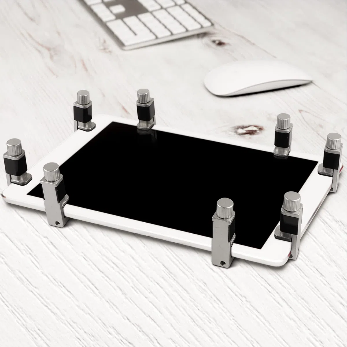 CPROSP 4pcs Morsetti per Incollaggio Display Telefono, Strumento per Riparazione di Schermi con Clip Metalliche Regolabile