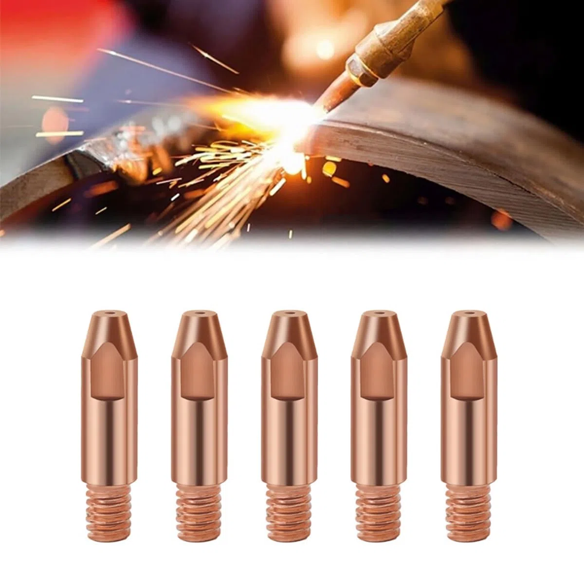 Ugello Punta Saldatura, Dujelixa Ugello Power da 1,0 mm, Ugello Saldatura Manuale 24KD, 15 Pezzi Ugello Saldatura Gas M6 Ugello Mig per Accessori Pistola Saldatura MIG/MAG 24KD Parti soggette ad usura