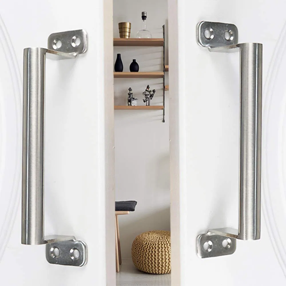 WANLIAN Maniglia in acciaio inox semplice e moderna maniglia per porta cassetto 125 mm armadio armadio maniglia per porta scorrevole argento