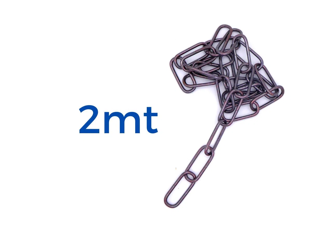 2mt catena bronzo per lampadario Filo 3,8mm Dimensioni anello 45 x 20mm